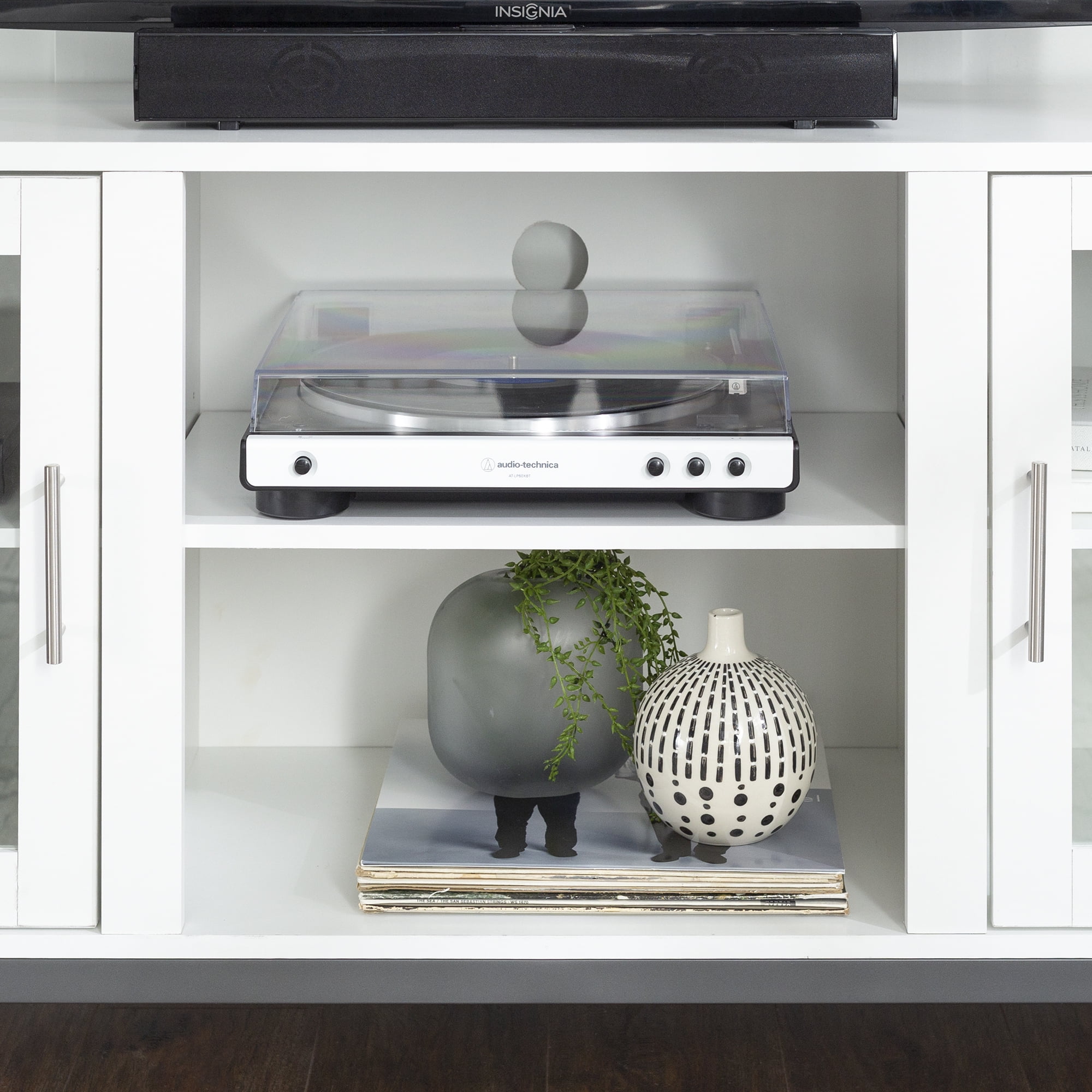 Walker Edison Modern 2-Door TV Stand for TVs up to 58", White - Image 10