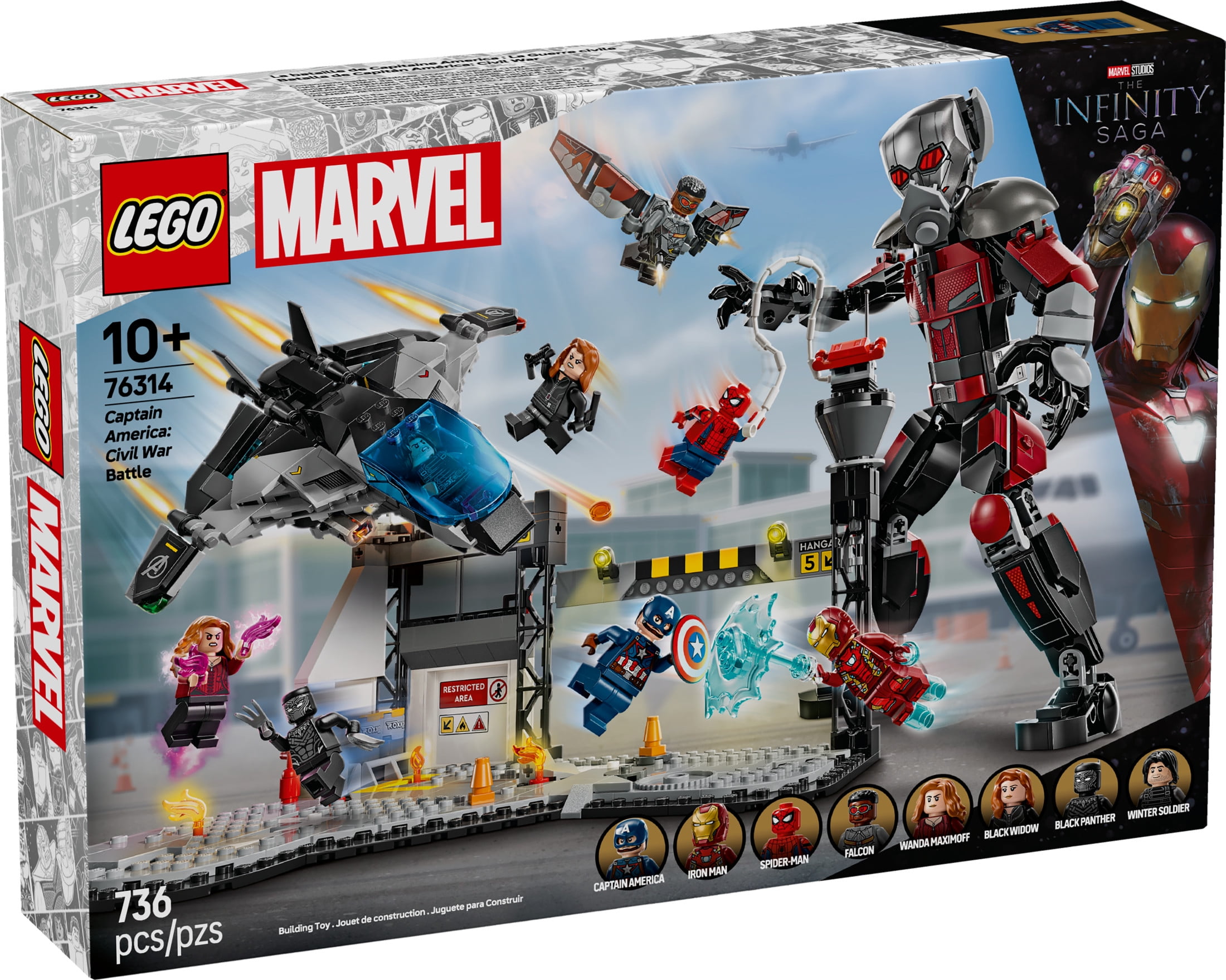 LEGO Marvel Captain America Civil War Action Battle Building Toy Set - Marvel Superhero Toy for Kids, Boys and Girls, Ages 10+ - with 8 Minifigures and Giant Ant Man - Gift Idea for Birthday - 76314 - Image 7