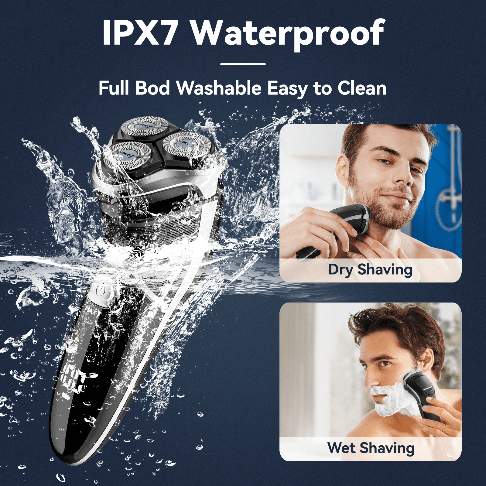 MAXT Men Electric Razor for Men with Pop-Up Trimmer, USB-C Rechargeable Men Electric Shave for Men, Wet & Dry, IPX7 Waterproof, Gift for Men - Image 8