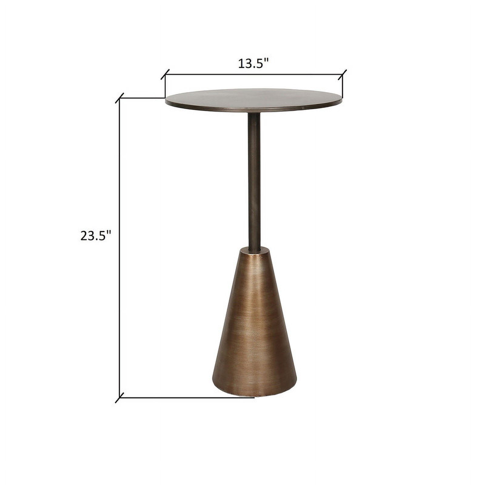 Nyla Round Bronze Pedestal End Table - Image 5