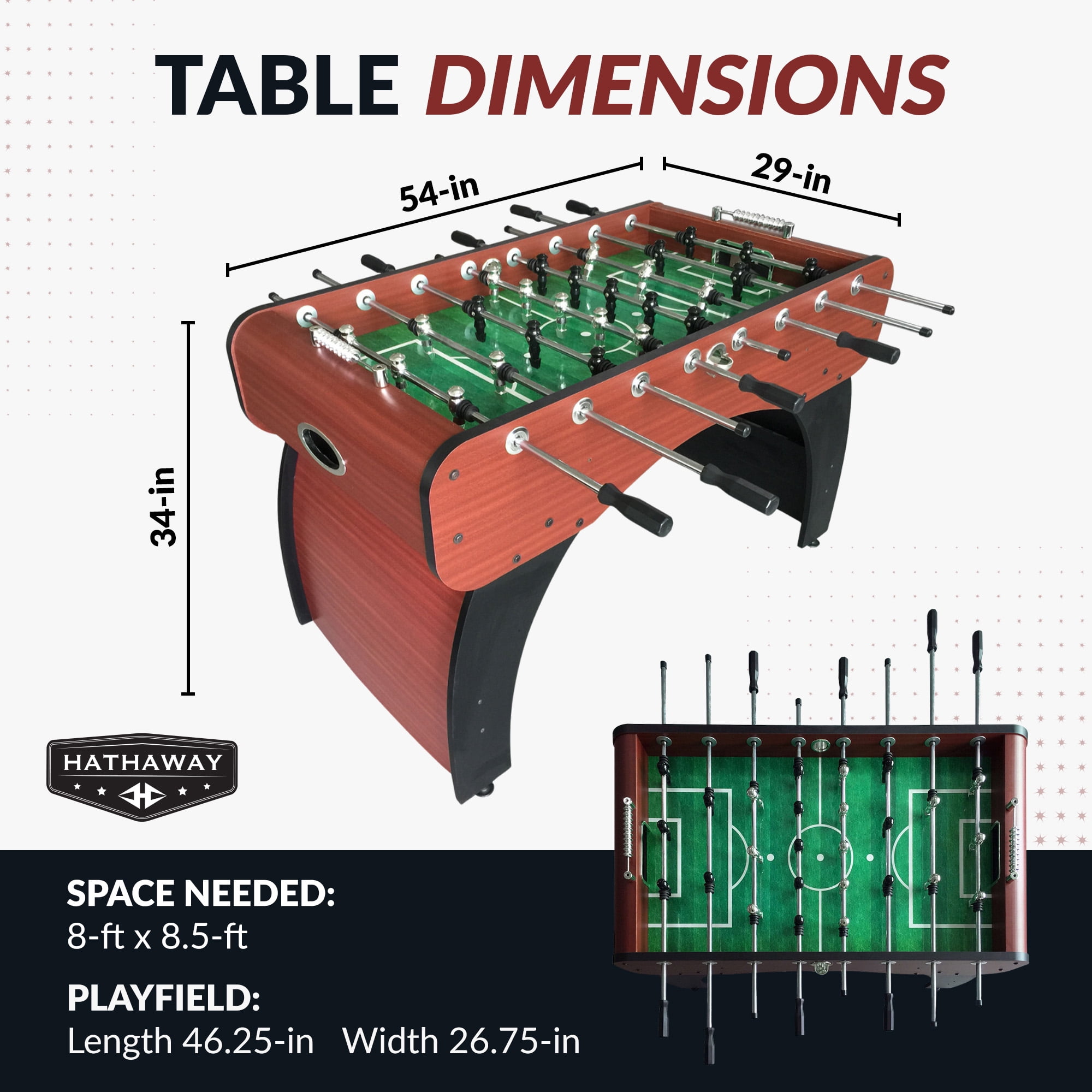 Hathaway Metropolitan 54-in Foosball Table - Image 13