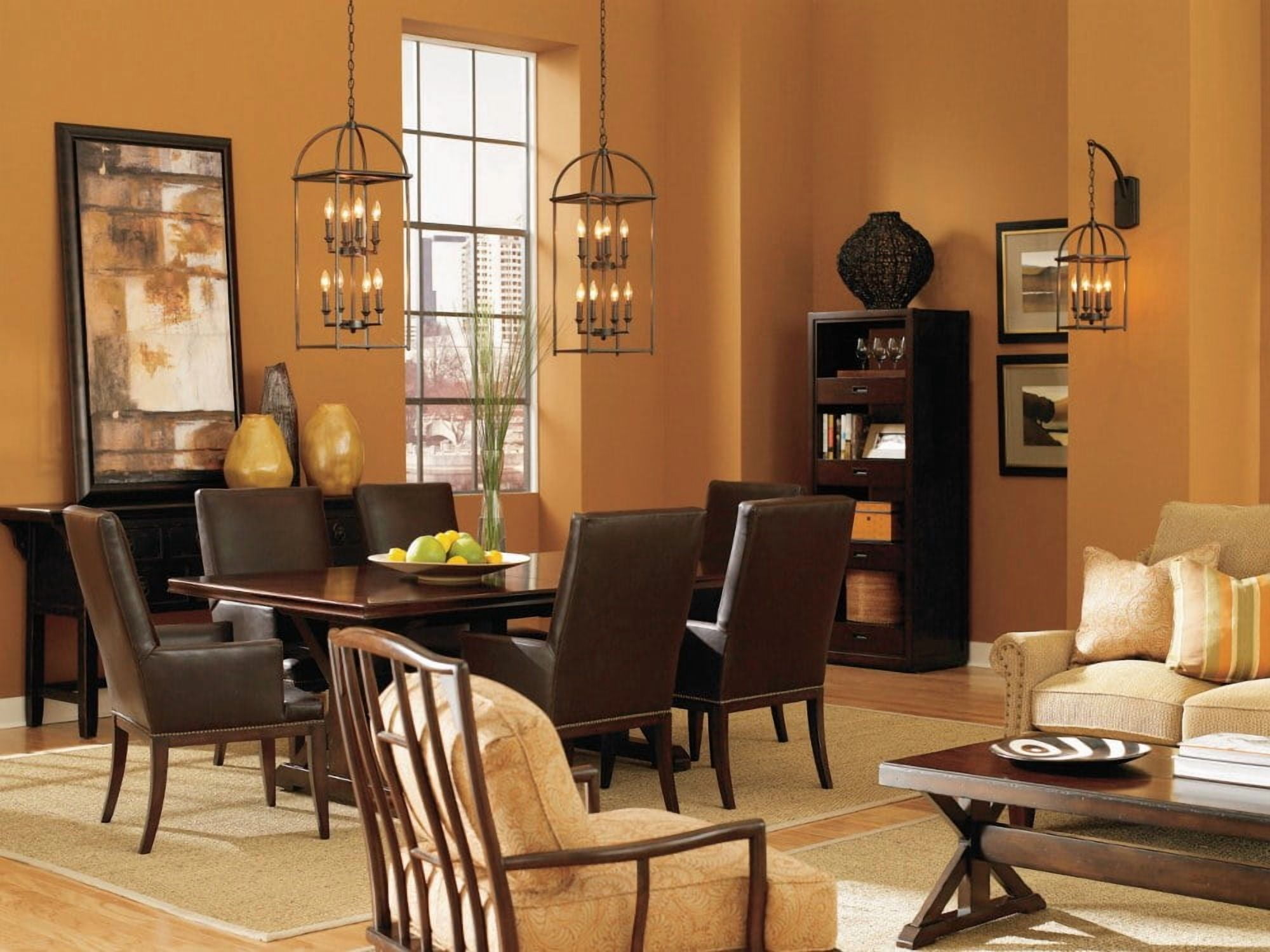 Progress Lighting, Piedmont Collection, 4-Light Foyer Lantern, Antique Bronze, Open Arching Roof, Burnished Silver Shade - Image 5