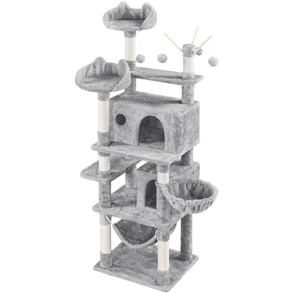 Renwick 67'' H Multi-Level Cat Tree Cat Tower with Condos, Light Gray - Image 8