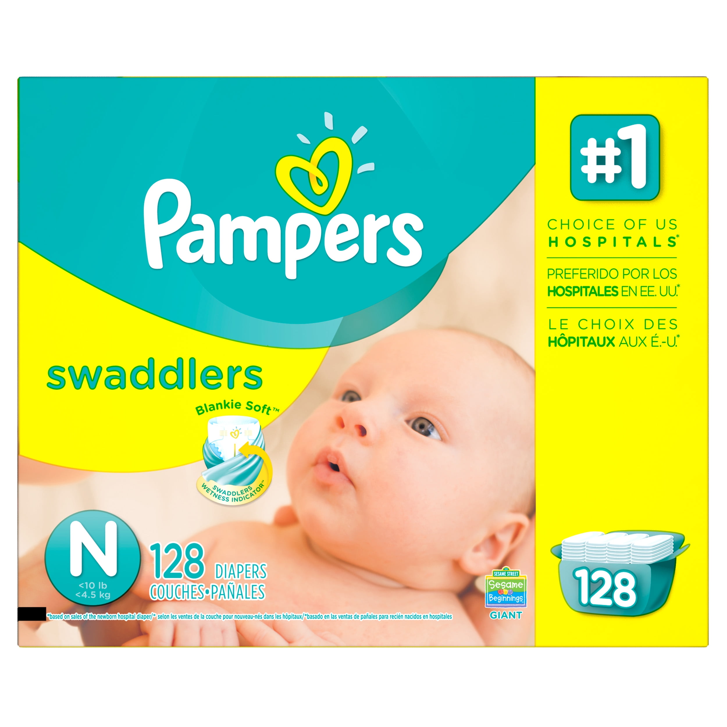 Pampers Swaddlers Newborn Diapers Size 0 128 count - Image 9