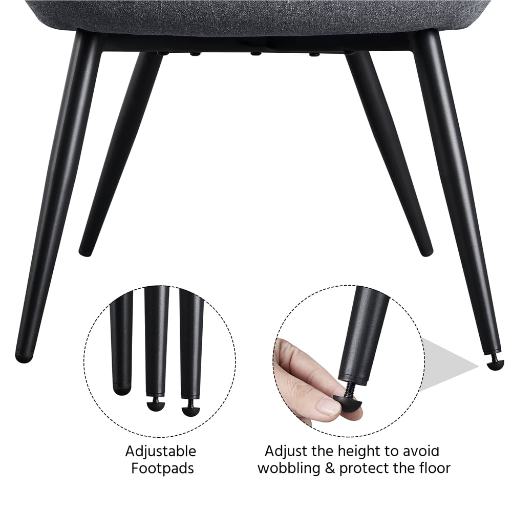 Alden Design Upholstered Fabric Wingback Armchair for Living Room, Gray - Image 2