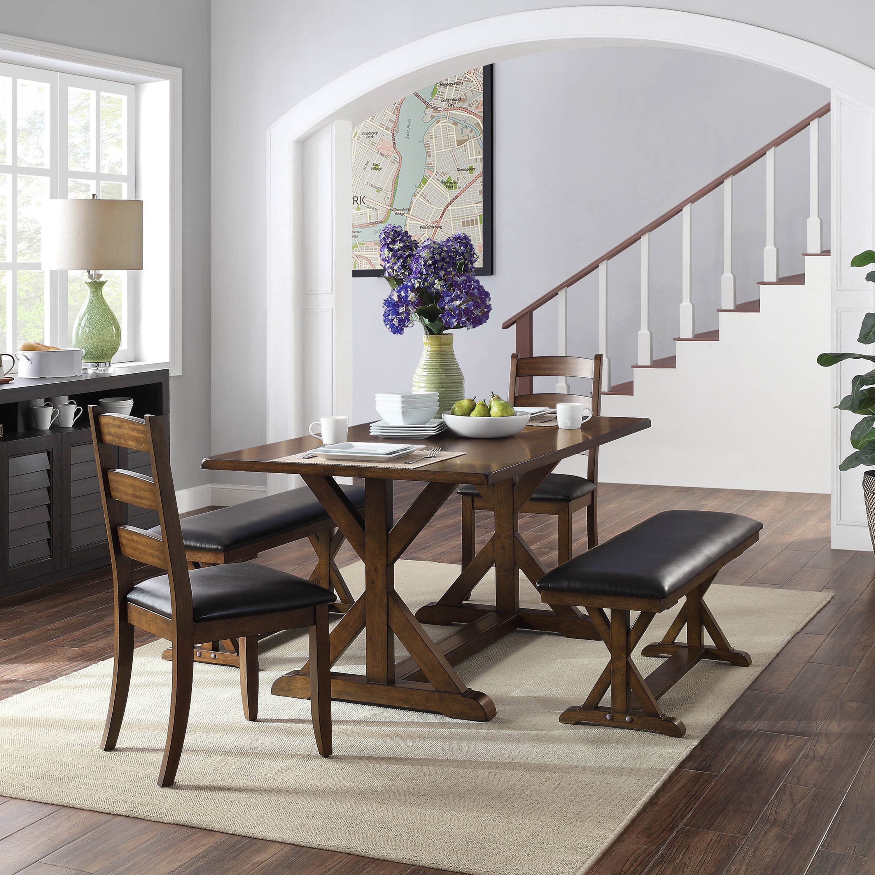 Better Homes & Gardens Granary Modern Farmhouse Dining Table, Dark Brown - Image 9