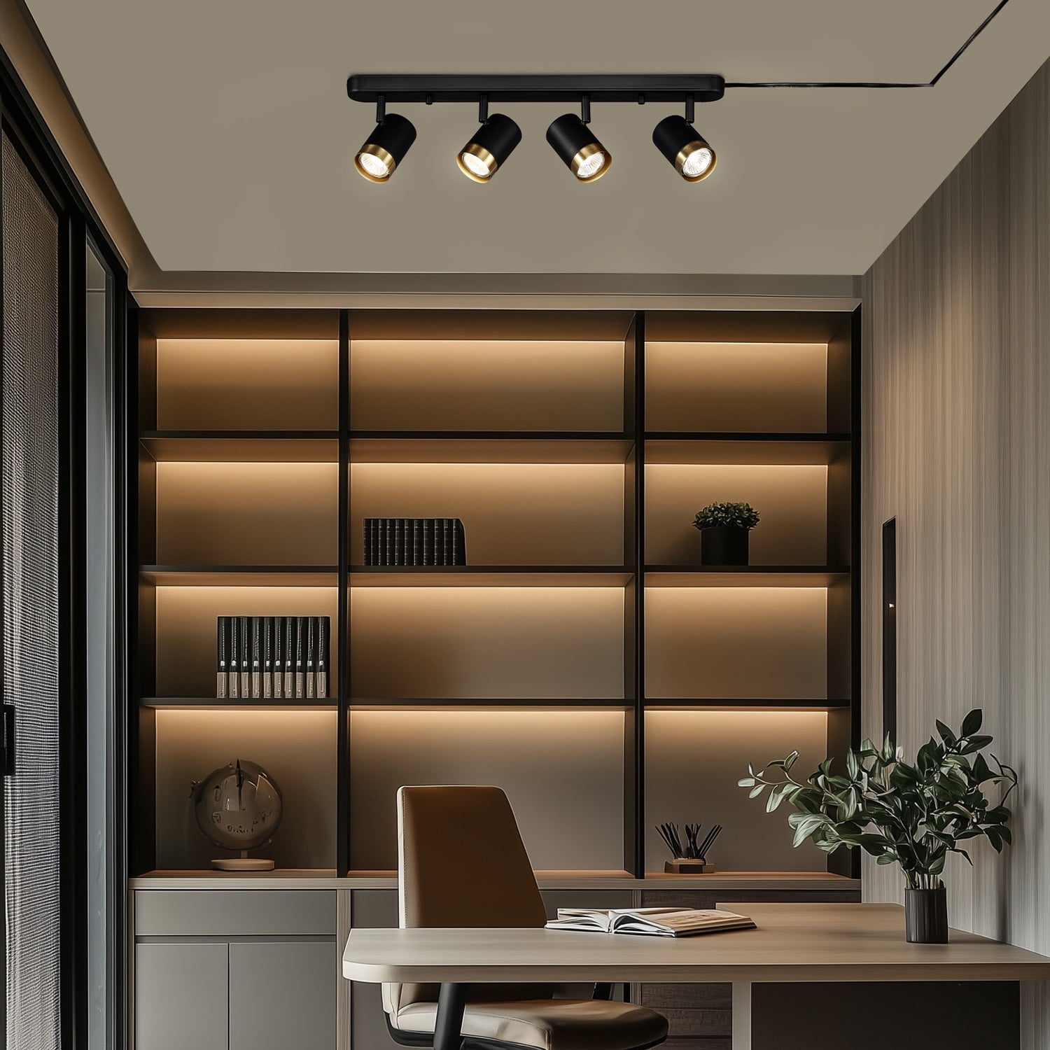 Globe Electric 22" Minimalist 4-Light Matte Black Plug-in Track Light - Image 4