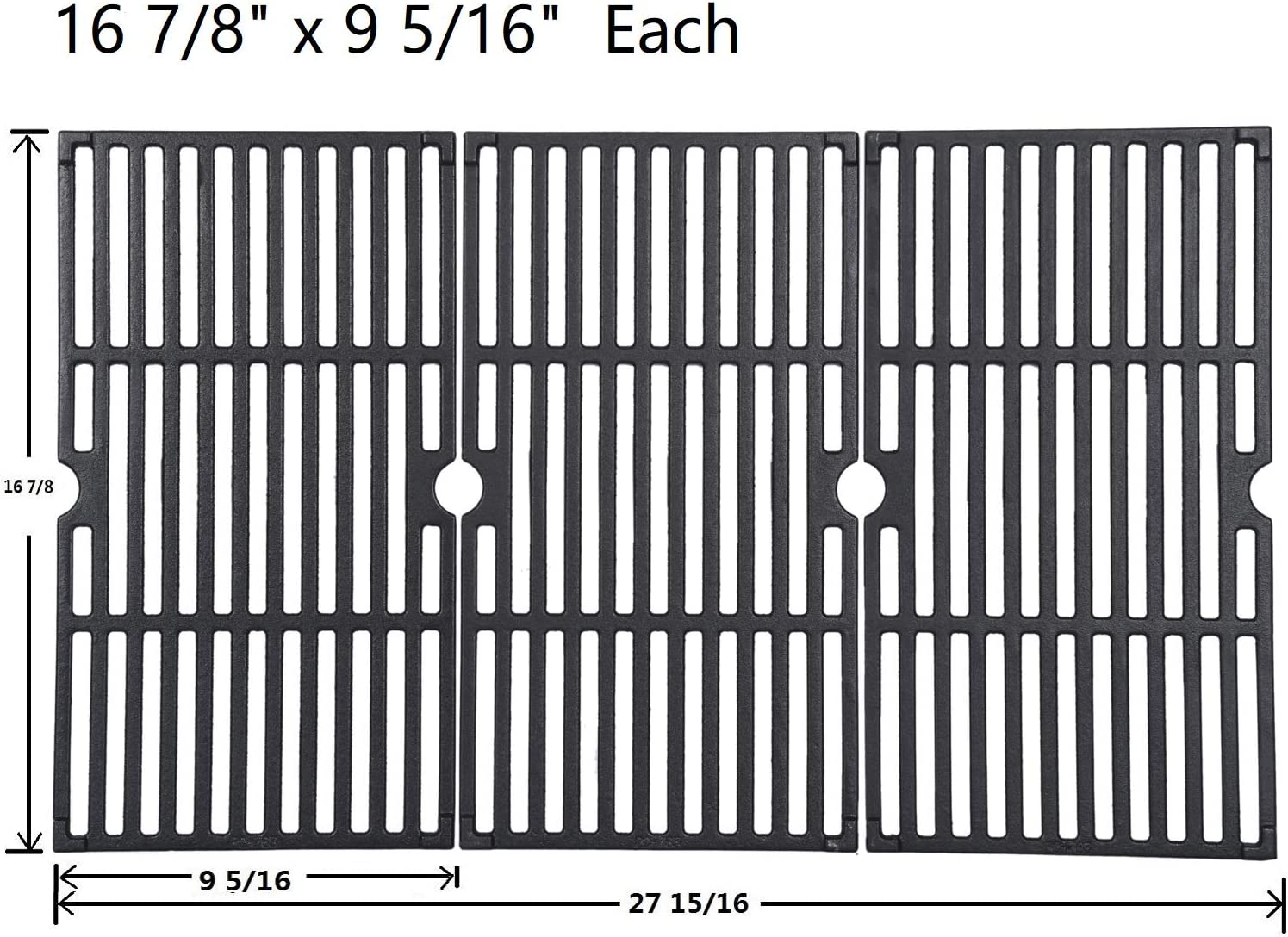 Uscover 3 Pack 16 7/8" Grill Grates Replacement Parts for Charbroil 463420508, 463420511, 463436213,463440109, Cast Iron Grill Cooking Grates for charbroil,Master Chef, Thermos and Backyard - Image 7
