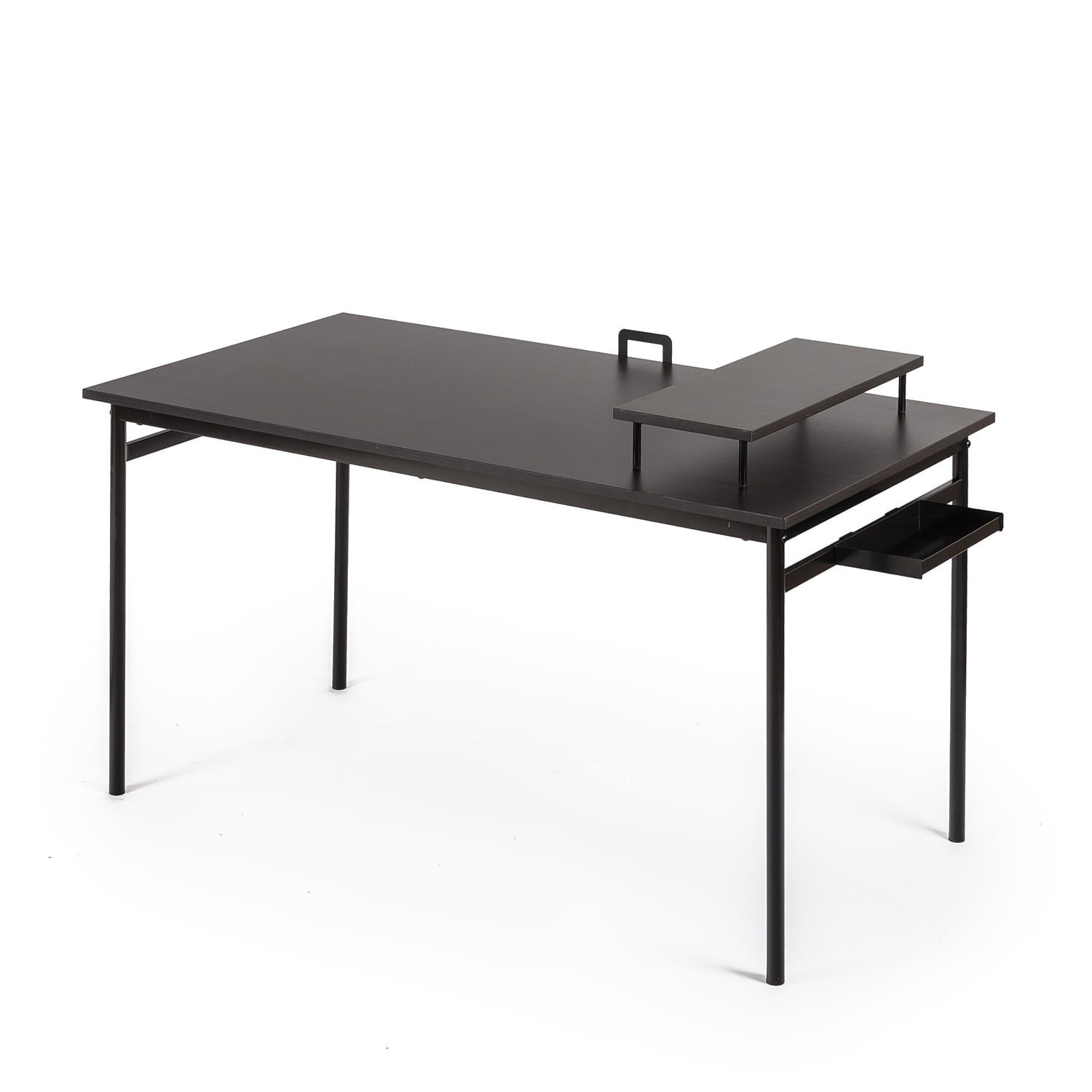 Zinus Tresa 55 x 29" Black Metal Desk with Storage and Monitor Stand with Espresso Finish - Image 5
