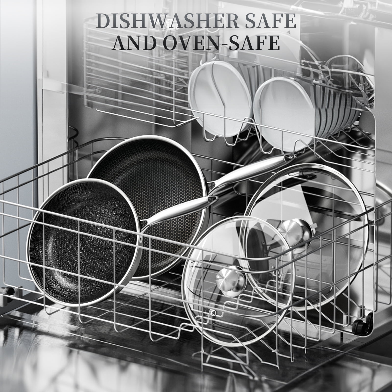 Innerwell 11 inch Stainless Steel Nonstick Saute Pan with Lid Omelet Pan for Gas Electric Induction Ceramic Stoves - Image 5