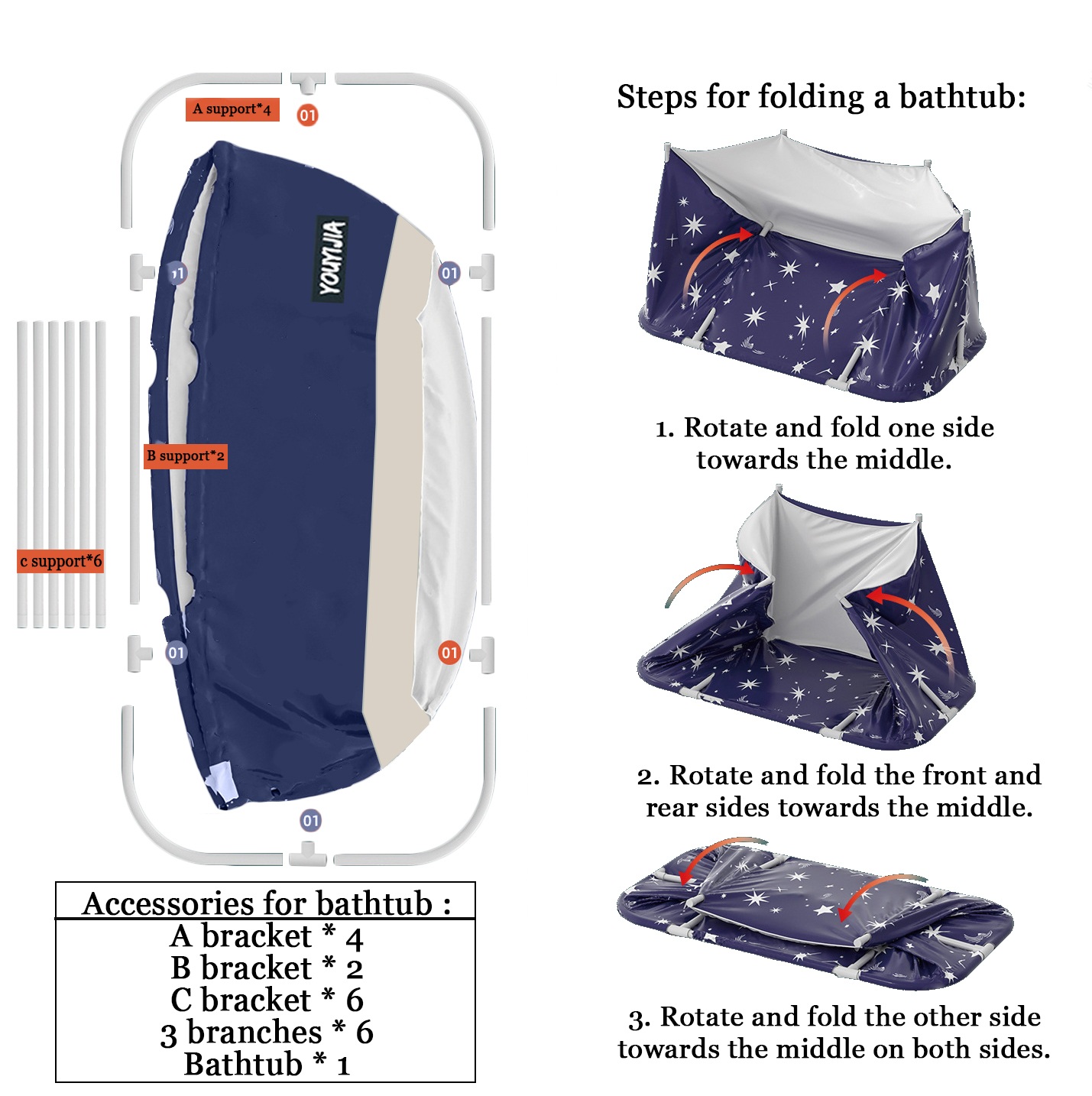 CAPRI MARATEA TR0072_IN, Blue+Beige Portable Ice/Hot Bathtub with Thermal Foam - Image 5