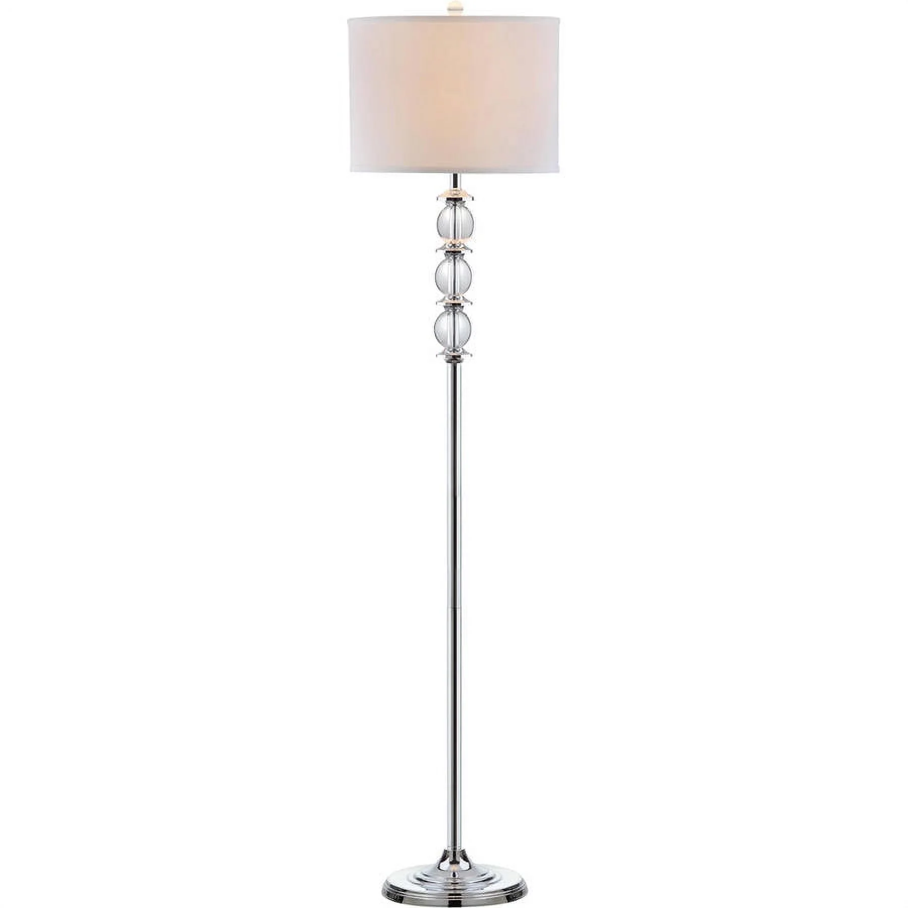 Safavieh Riga 60 in. H Glam Floor Lamp, Clear/Off-White Shade - Image 3