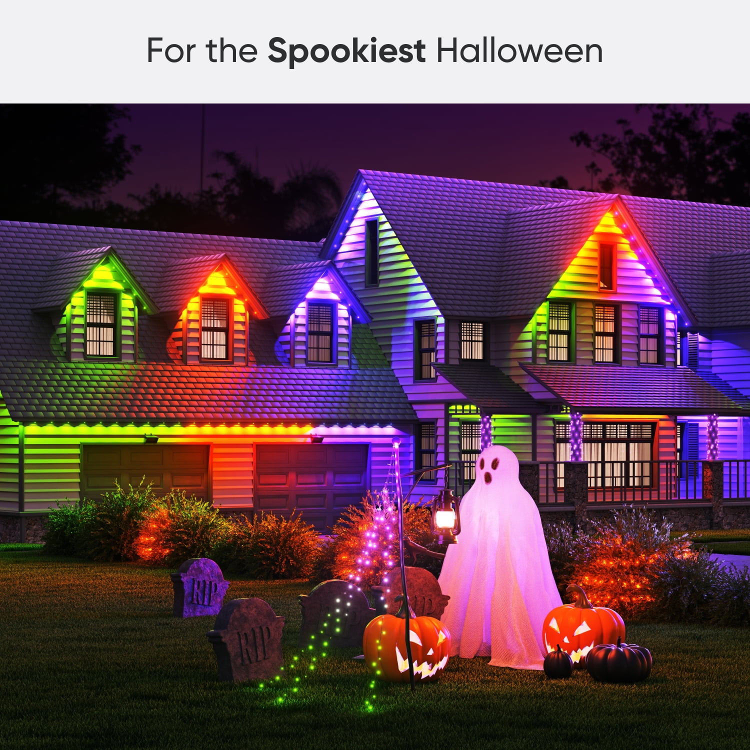 Nanoleaf Essentials Matter Smart Multicolor Permanent Outdoor Lights (49ft) – Plug-in Rgbicw LED Pucks - Image 3