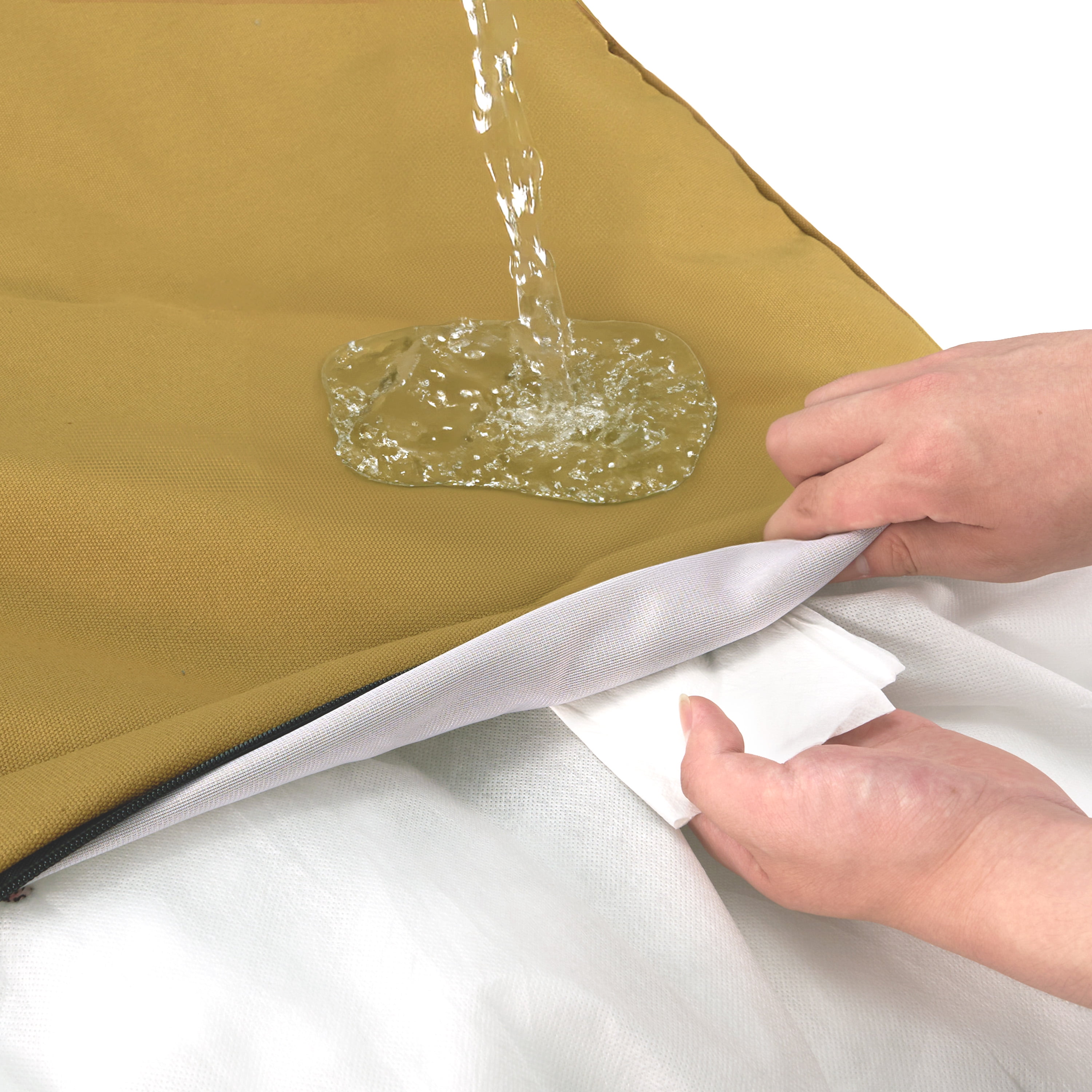 Sytopia 36" Outdoor Dog Bed for Medium & Large Sized Dogs, Waterproof Canvas Dog Bed With Washable Removable Cover, Large Dog Beds Up to 55 Lbs - YELLOW - Image 3