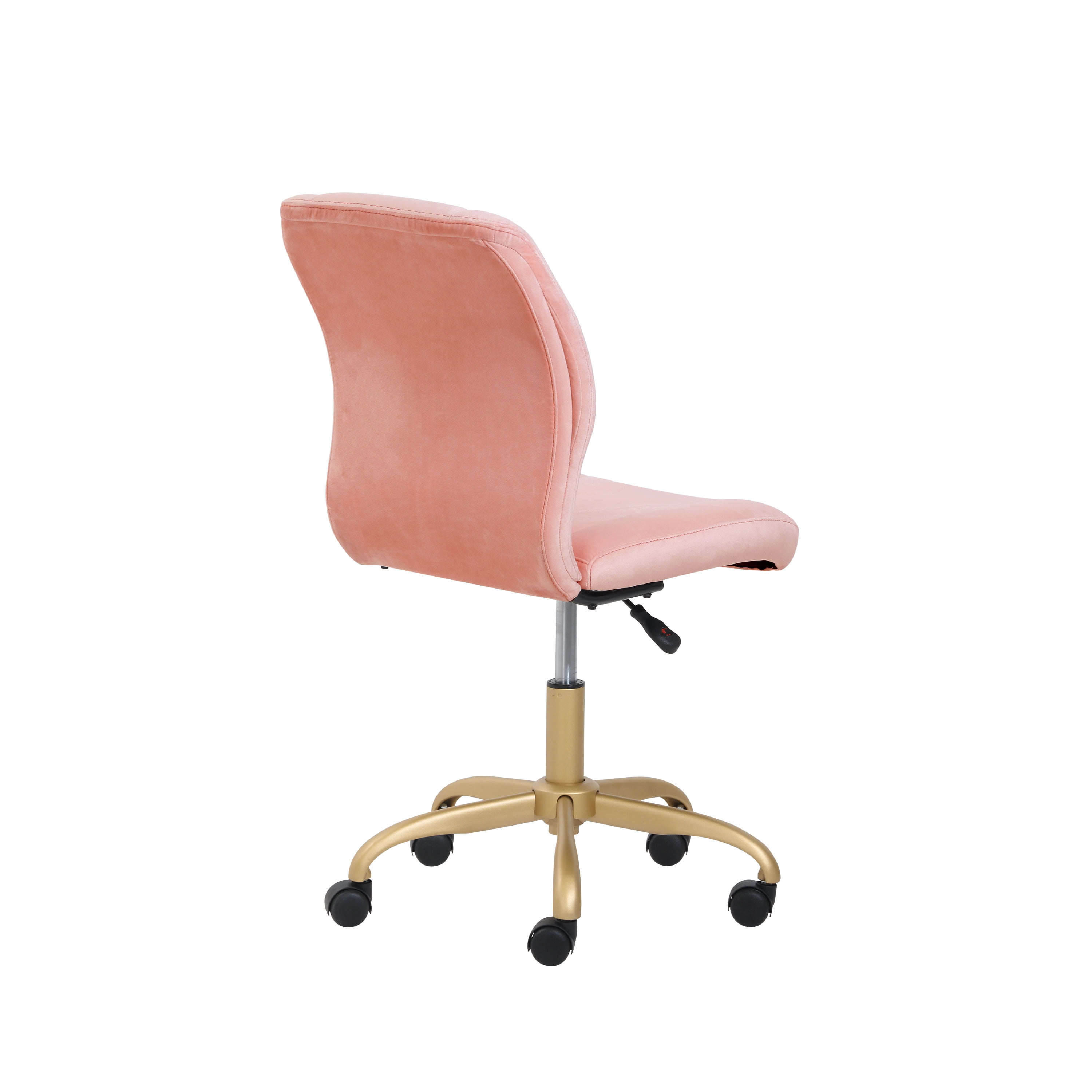 Mainstays Plush Velvet Office Chair, Blush - Image 7