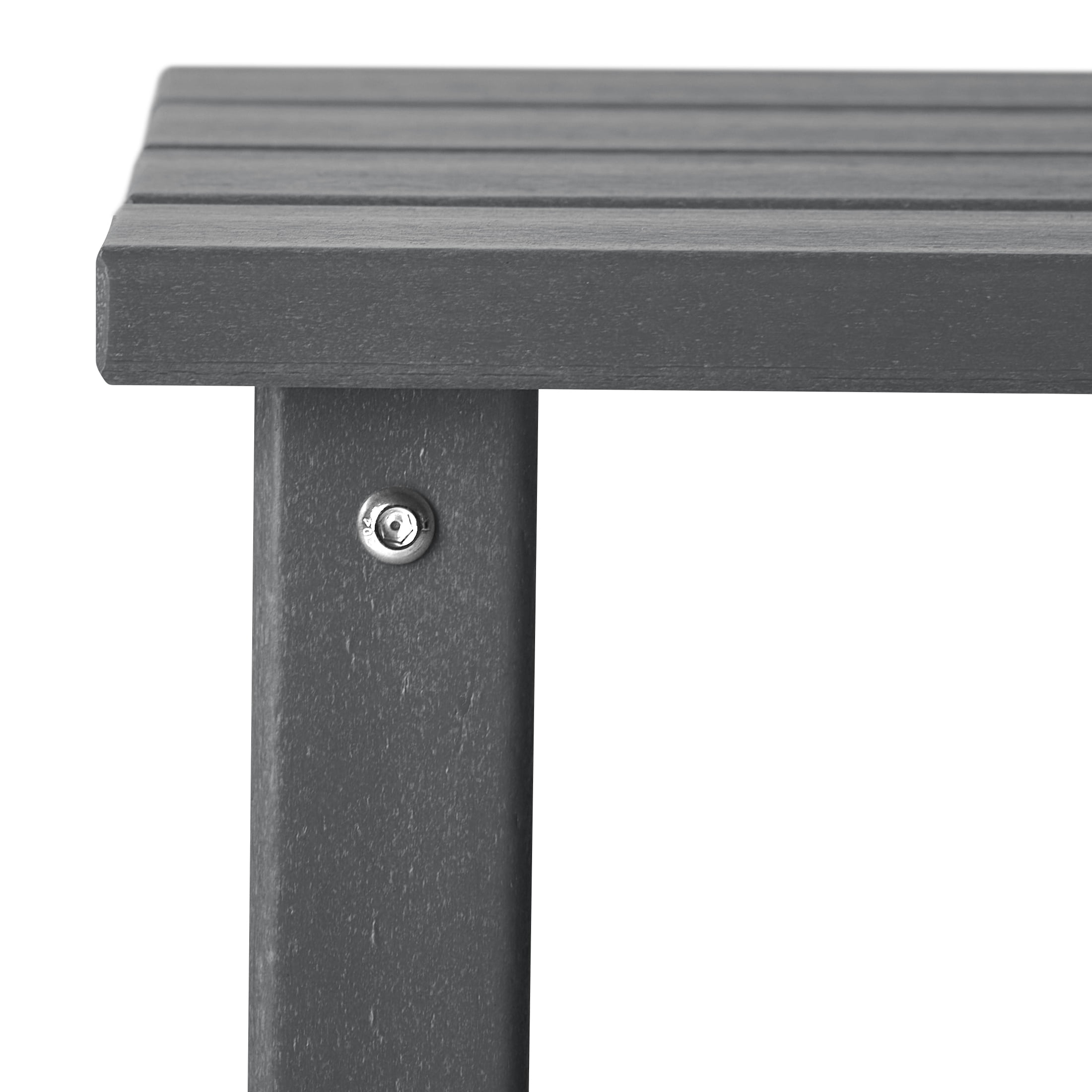 WestinTrends Outdoor Side Table, All Weather Poly Lumber Adirondack Small Patio Table Square End Table for Pool Balcony Deck Porch Lawn Backyard, Gray - Image 6