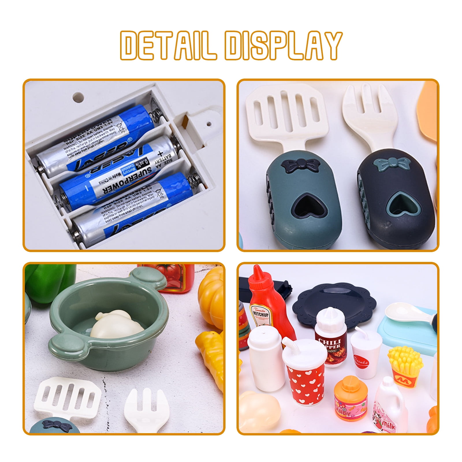 Kaimingweb Kids Play Kitchen Set – 43 Pcs Pretend Cooking Toys with Real Spray, Steam & Sound! Compact 29” Design for Small Spaces – Safe, Interactive Toddler Toy (Ages 3-8) - Image 4