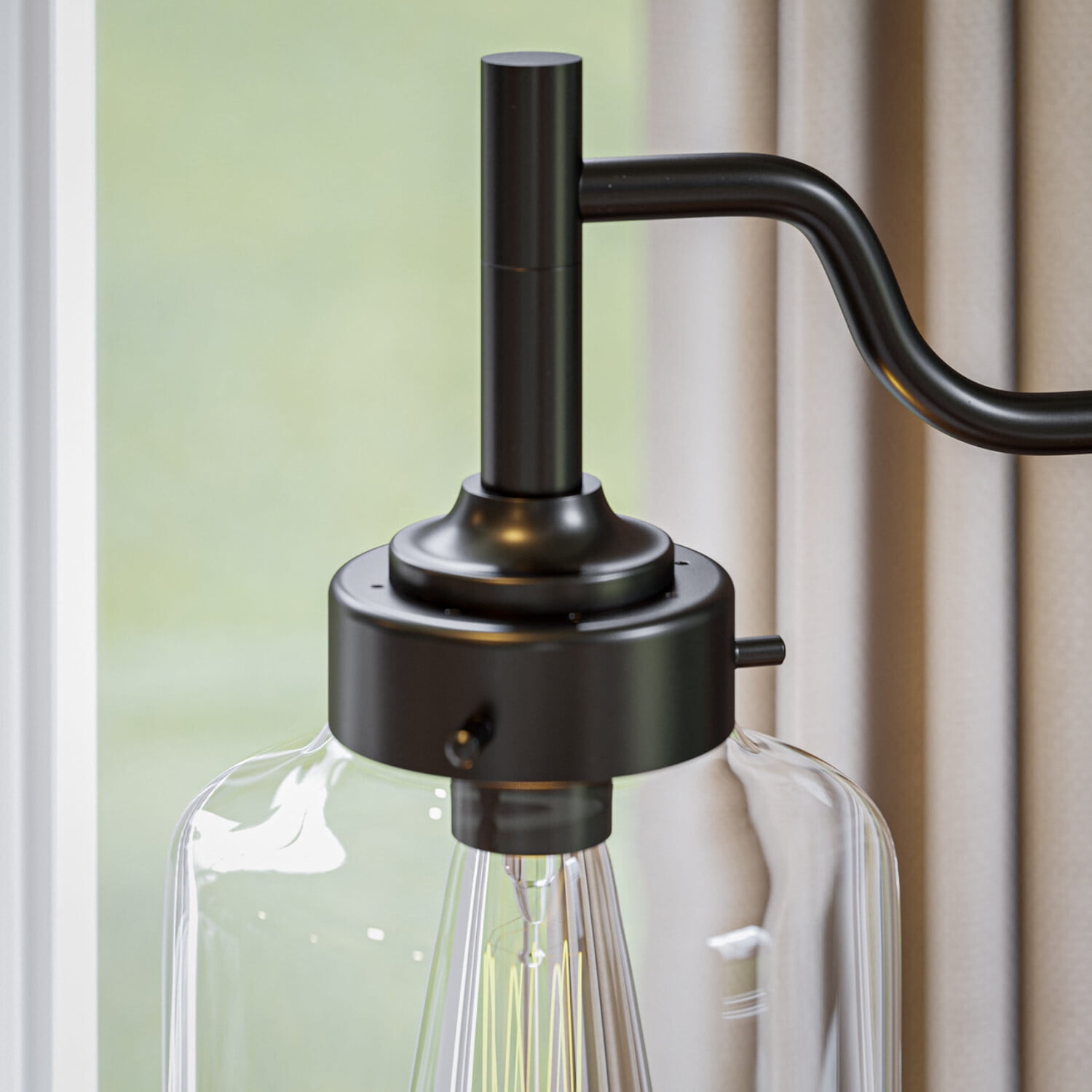 Kenroy Home Casey 57'' LED Floor Lamp with Clear Glass Novelty Shade Country Floor Light Fixture for Living Room, Bedroom, or Office, 2700K, Oil Rubbed Bronze - Image 6