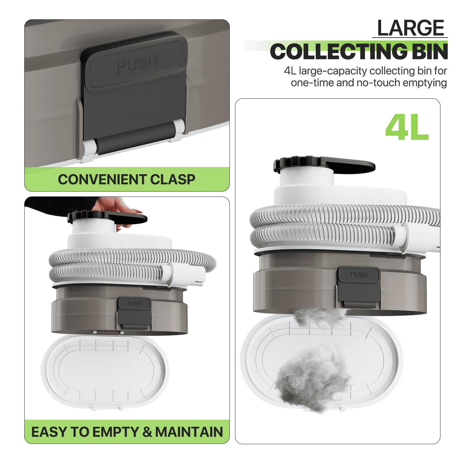 Magshion Pet Grooming Kit & Vacuum Suction 99% Pet Hair, Dog Grooming Kit with 6 Professional Grooming Shedding Tools for Dogs Cats and Other Animals, Black - Image 2