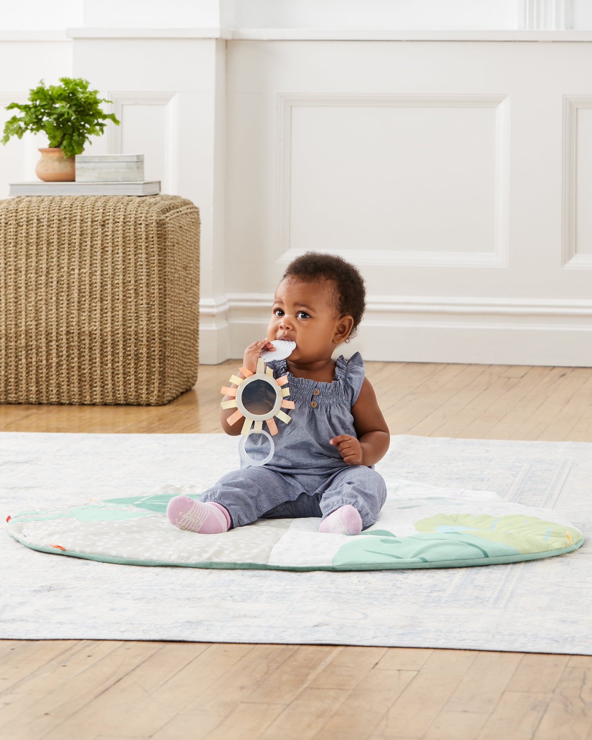 Skip Hop Baby Tummy Time Mat 3-in-1 Activity Play Gym for Ages 0-2y, Garden Oasis Green Multi - Image 2