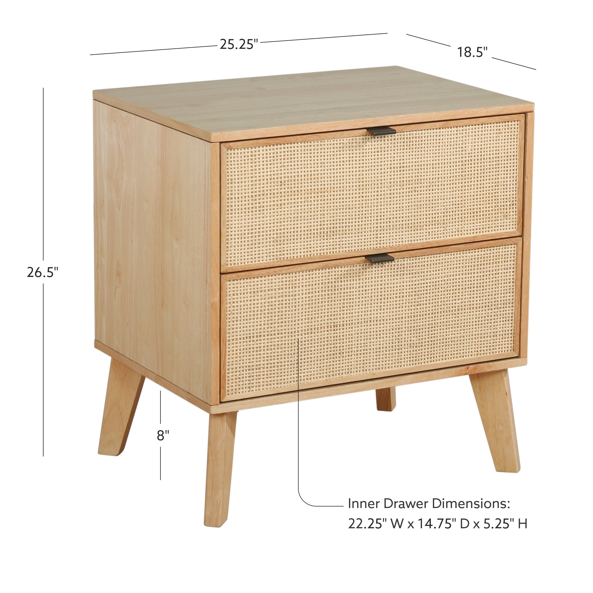 Powell Beelner 2-Drawer Nightstand, Natural Cane - Image 13