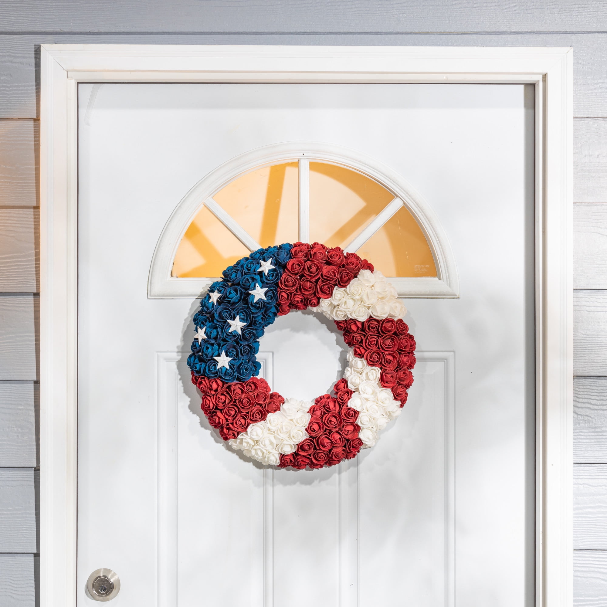 17 in. Americana Flower Wreath - Image 2
