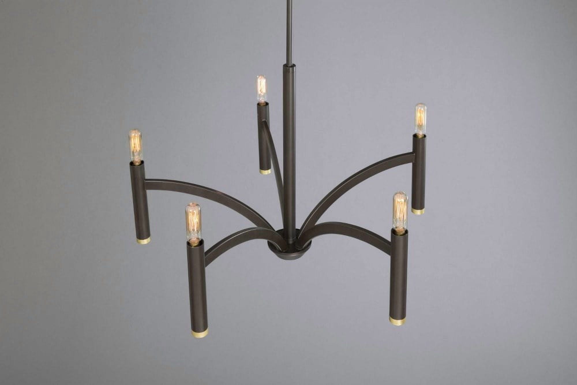 P4718-104-Progress Lighting-Draper - 5 Light Chandelier in Luxe and Mid-Century Modern style - 25 Inches wide by 15.63 Inches high -Traditional - Image 2