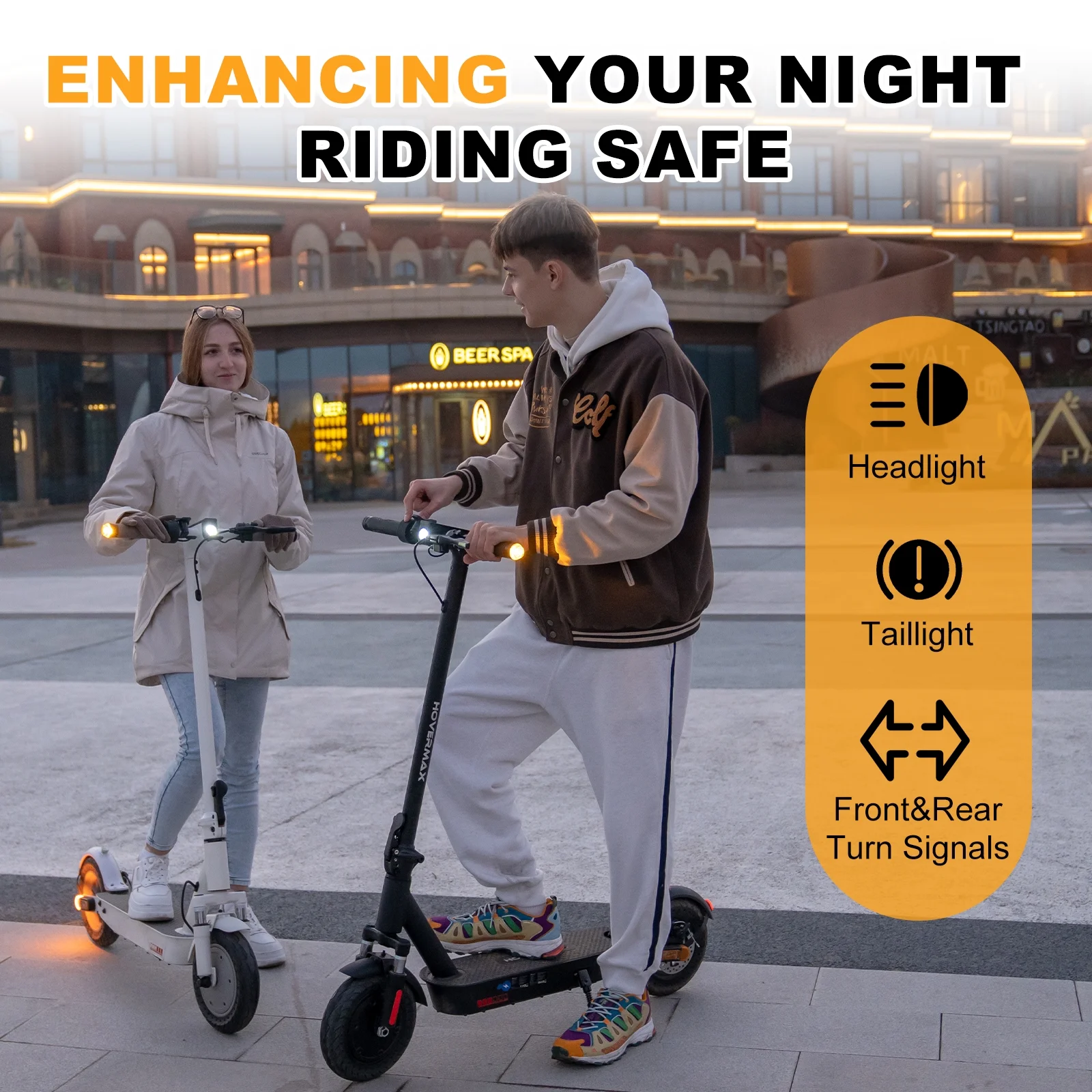 HOVERMAX H10K Pro Electric Scooter, 500W Motor 19MPH Top Speed 22 Miles Long Range, 10'' Solid Tires Folding Electric Scooter for Adult Commute - Image 4