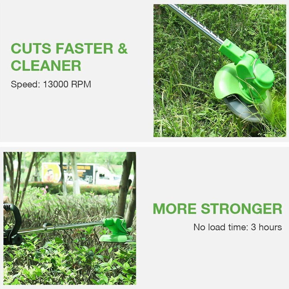 Jinyi Electric Cordless Grass String Trimmer Lawn Edger Weed Eater Cutter + 2 Battery - Image 2