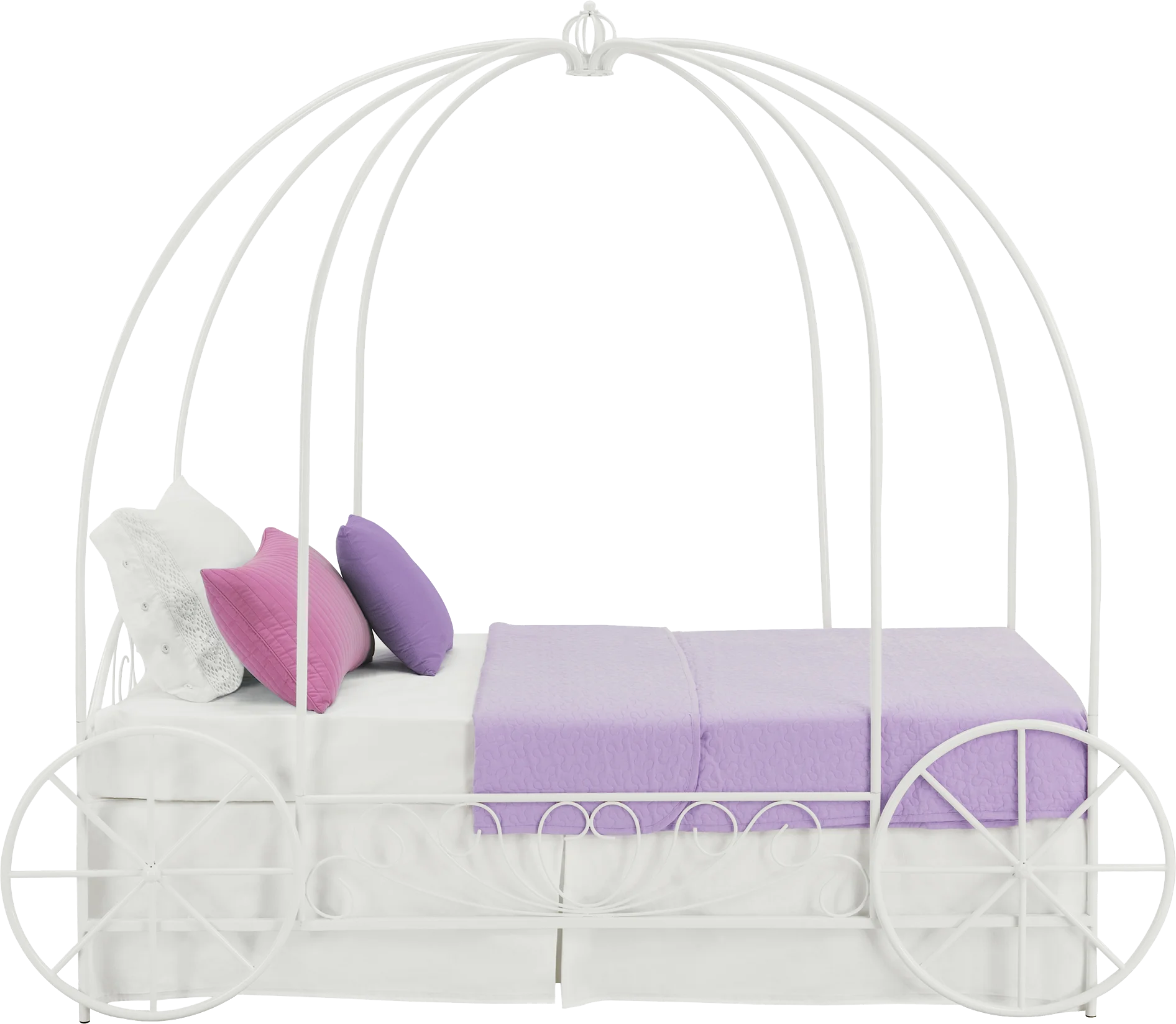 DHP Carriage White Metal Bed, Twin - Image 2