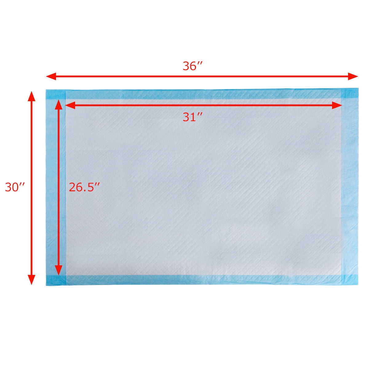 Costway 100 PCS 30''x 36'' Puppy Pet Pads Dog Cat Wee Pee Piddle Pad training underpads - Image 9