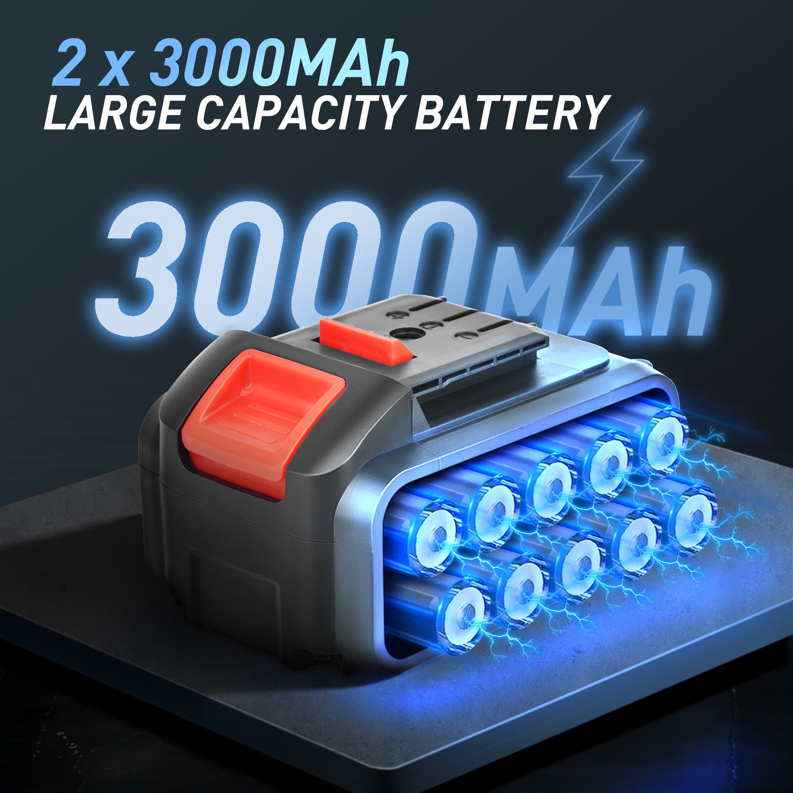 Teanyotink Brushless Cordless Impact Wrench 1/2 inch Max Torque 600Nm Cordless Electric Impact Wrench with 2X 3.0Ah Battery High Power Impact Wrench for Car Home - Image 4