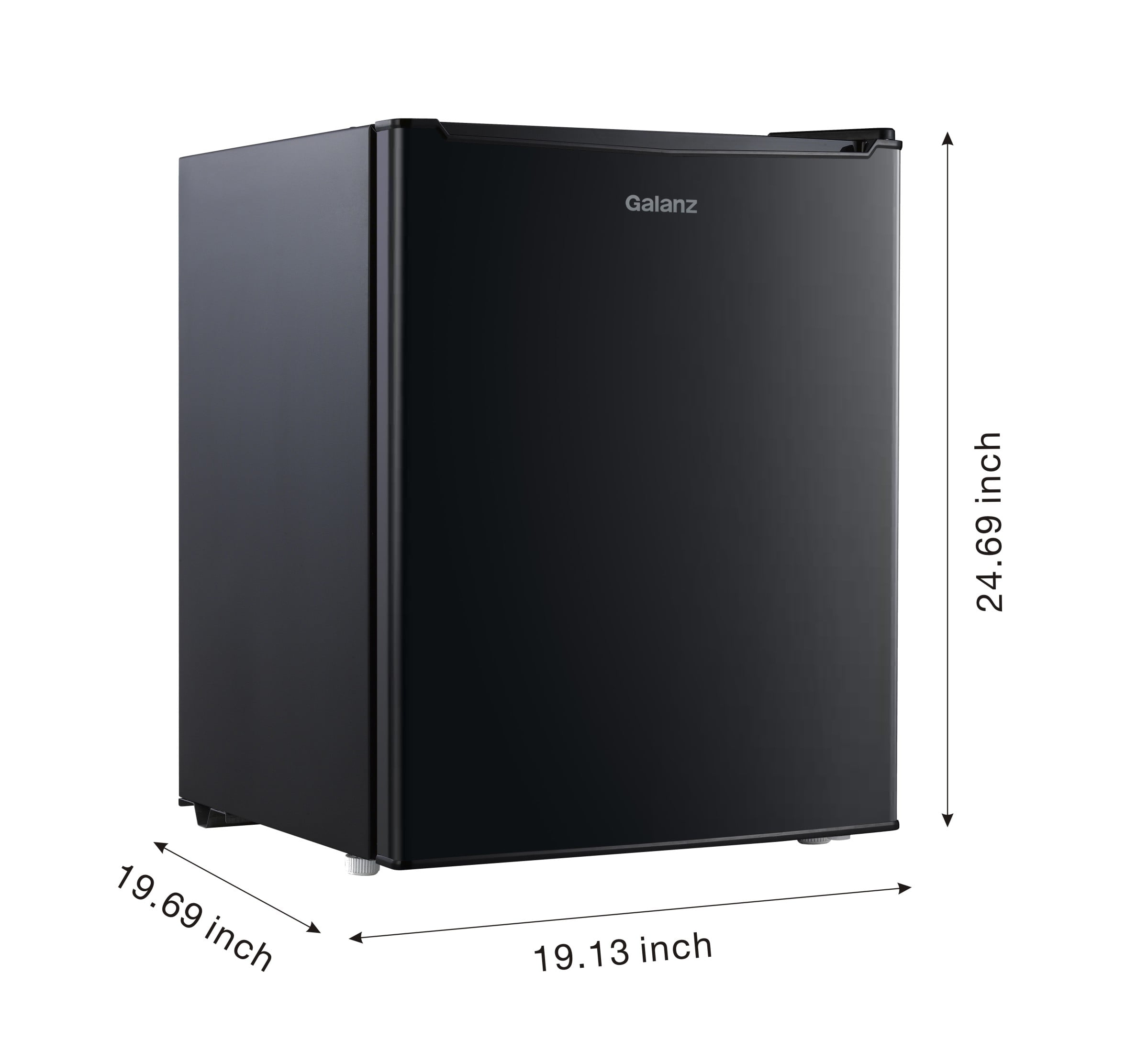 Galanz 2.7 Cu ft Single Door Mini Fridge, Black, Estar, New, Width 19.13" - Image 4