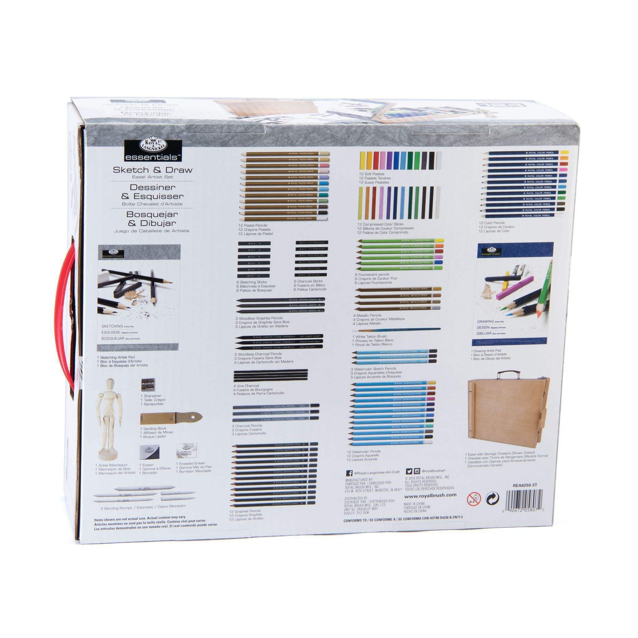 Royal & Langnickel Sketch and Draw Box Easel Art Set, 152pc - Image 10