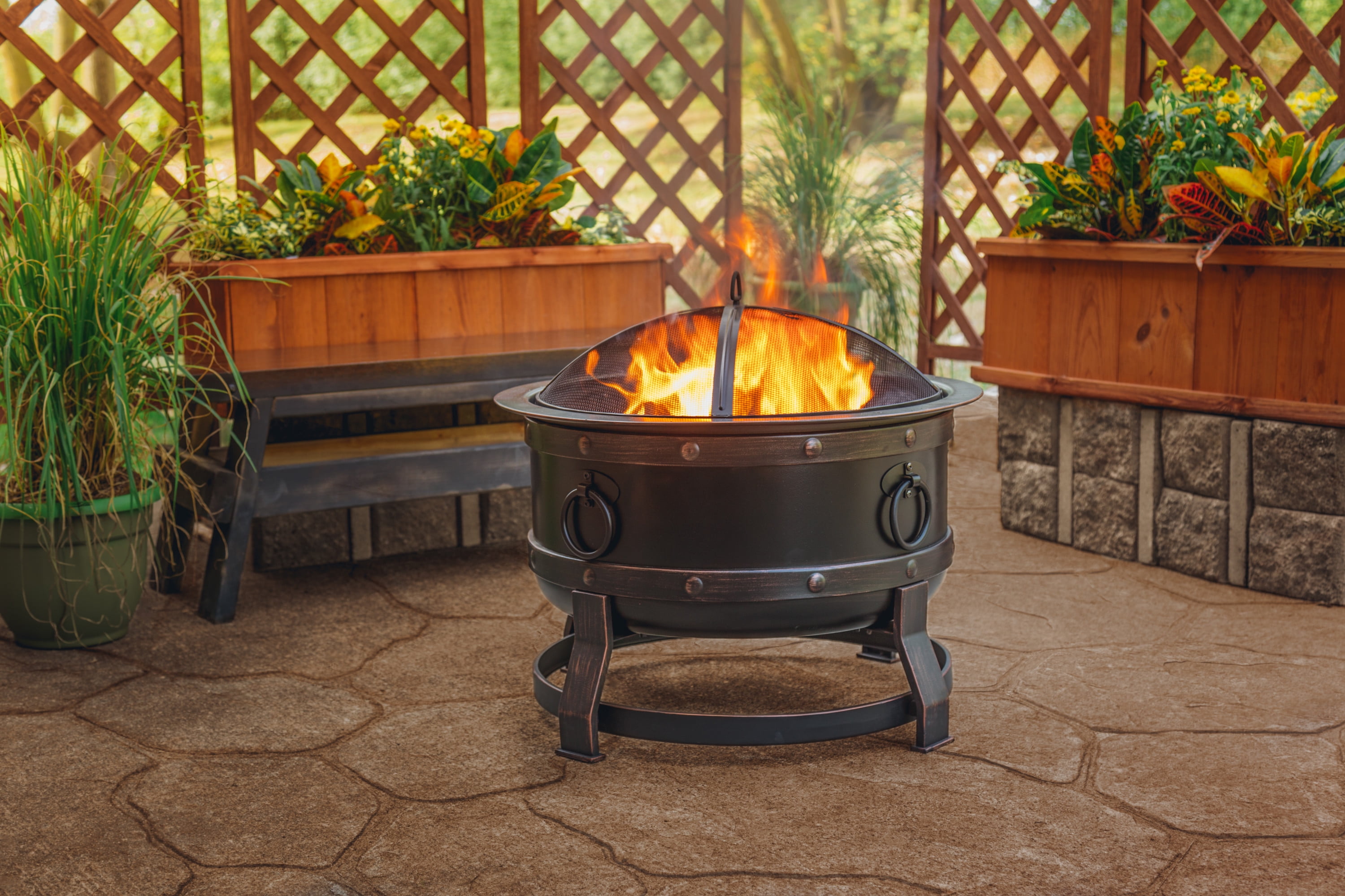 Pleasant Hearth OFW307R 28"Killian Wood Burning Fire Pit - Image 11