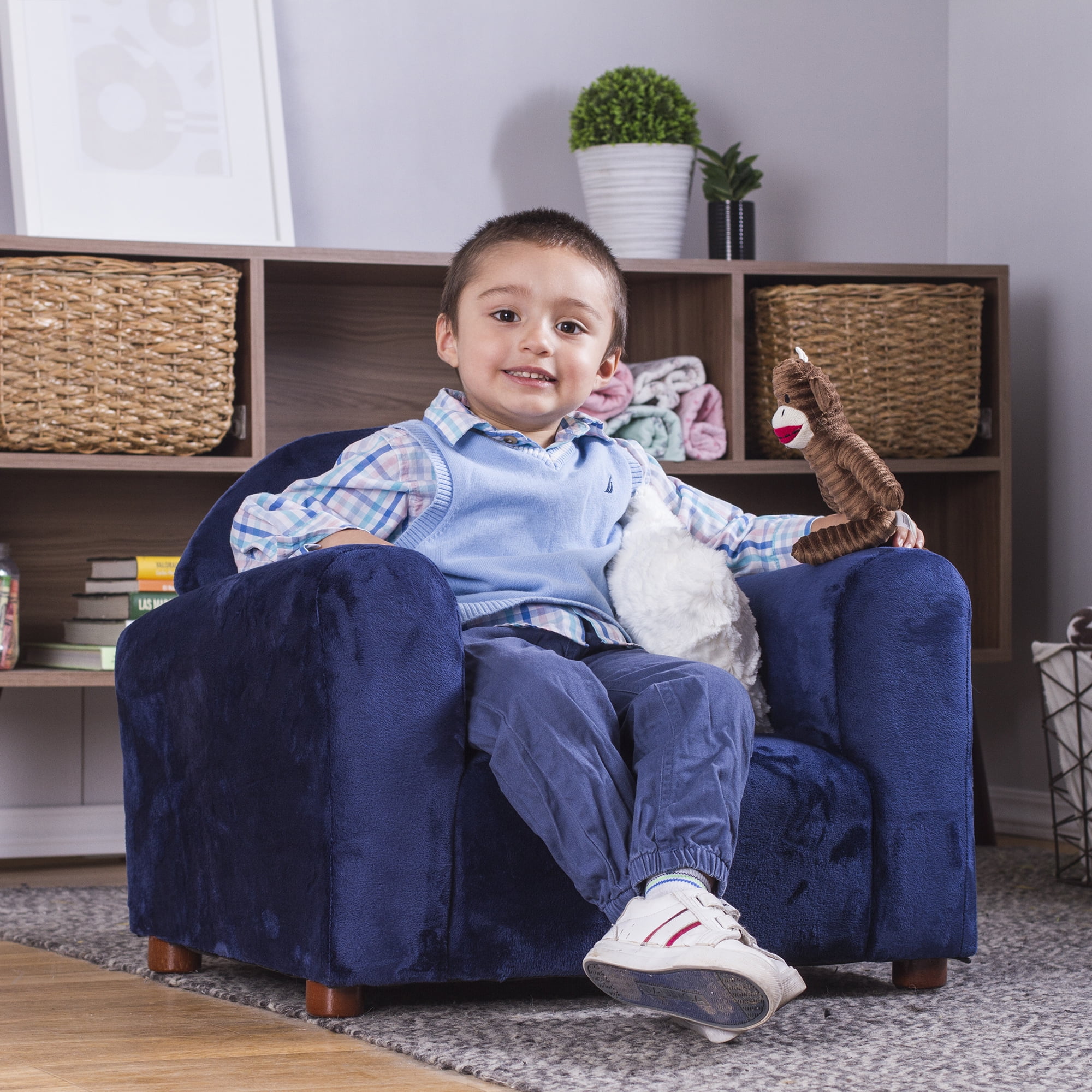 Keet Cozy Children's Chair Minky Navy - Image 2