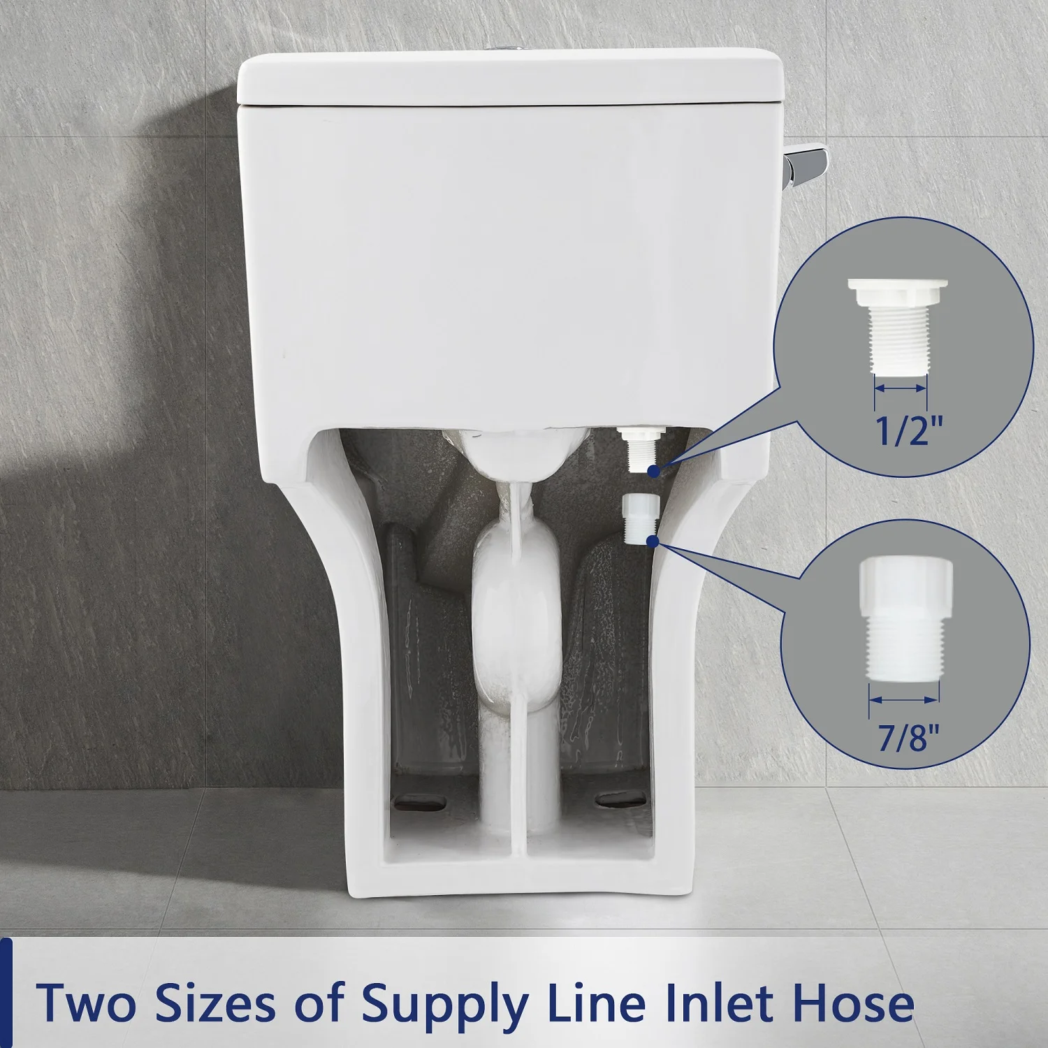 DeerValley DV-1F52626W ADA One-Piece Toilet Left Handle 1.28 GPF Water Efficient Elongated Comfort Seat Height - Image 4