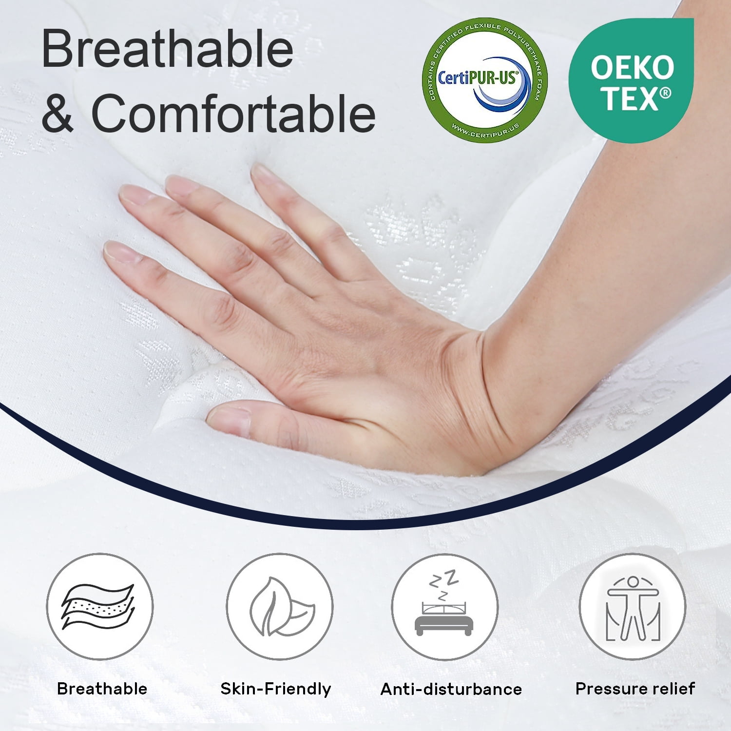 California King Mattress,12 Inch Pocket Spring Hybrid Mattress with Motion Isolation and Pressure Relief,in a Box - Image 7