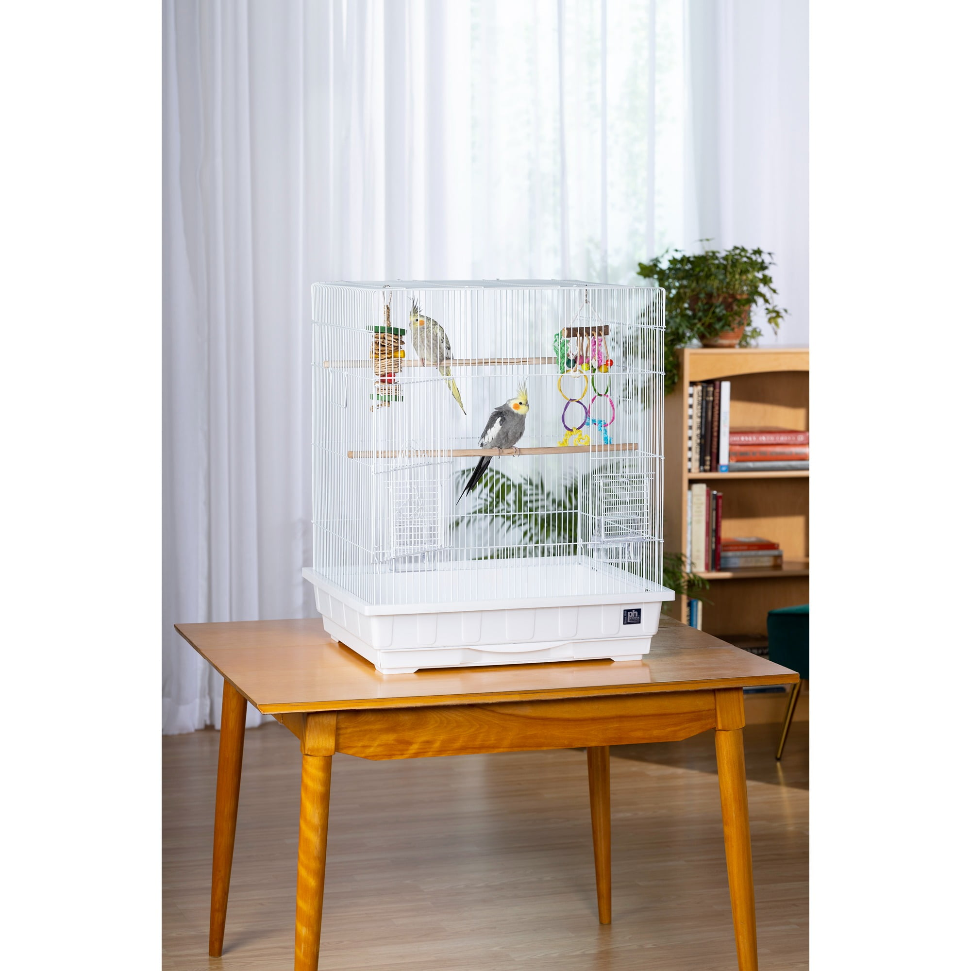 Prevue Pet Products Keet/Tiel Square Roof Bird Cage - White SP25212W/W - Image 2