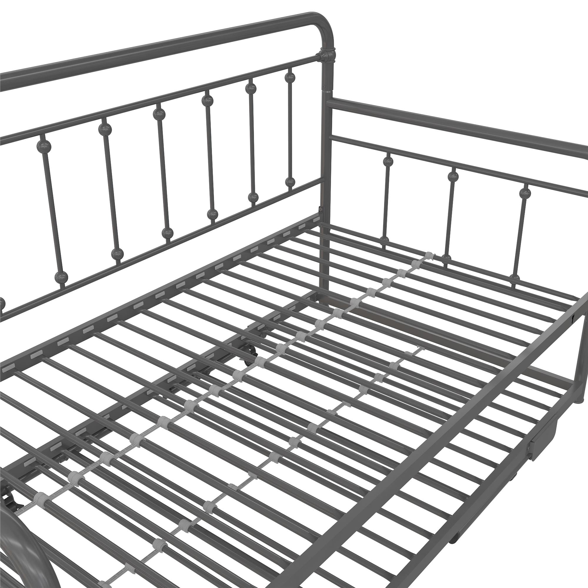 DHP Locky Metal Daybed with Pop Up Trundle Bed, Twin over Twin, Gunmetal Gray - Image 15