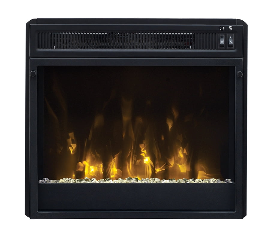 Twin Star Home TV Stand for TVs up to 65 inches with ClassicFlame Electric Fireplace with Open Shelves, Black Walnut - Image 4