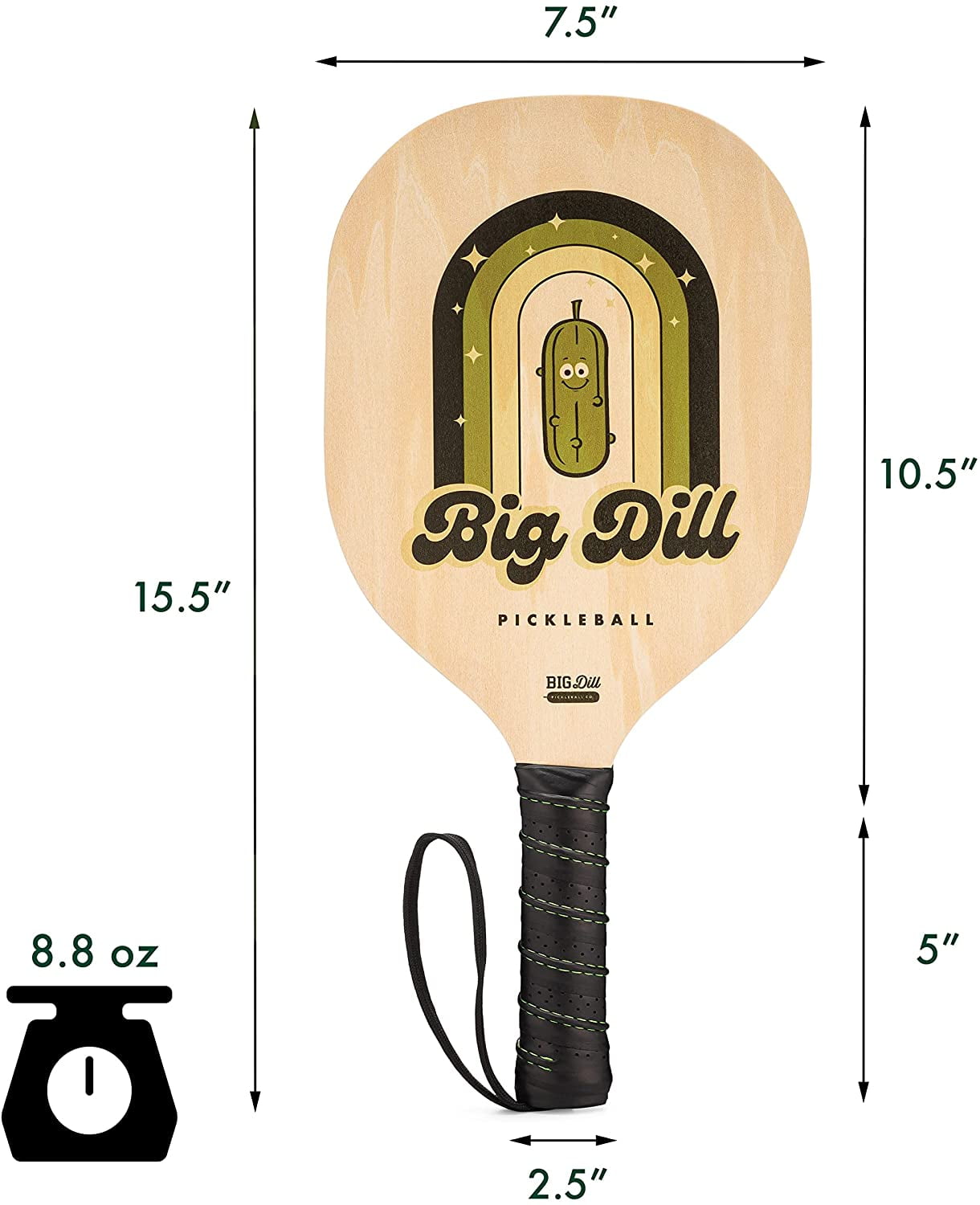 Big Dill Pickleball Co. Superstar Wooden Pickleball Paddle Set of 4 Pickleball Paddles, 4 Outdoor Pickleball Balls & Drawstring Bag for Beginner Pickleball Set - Image 4