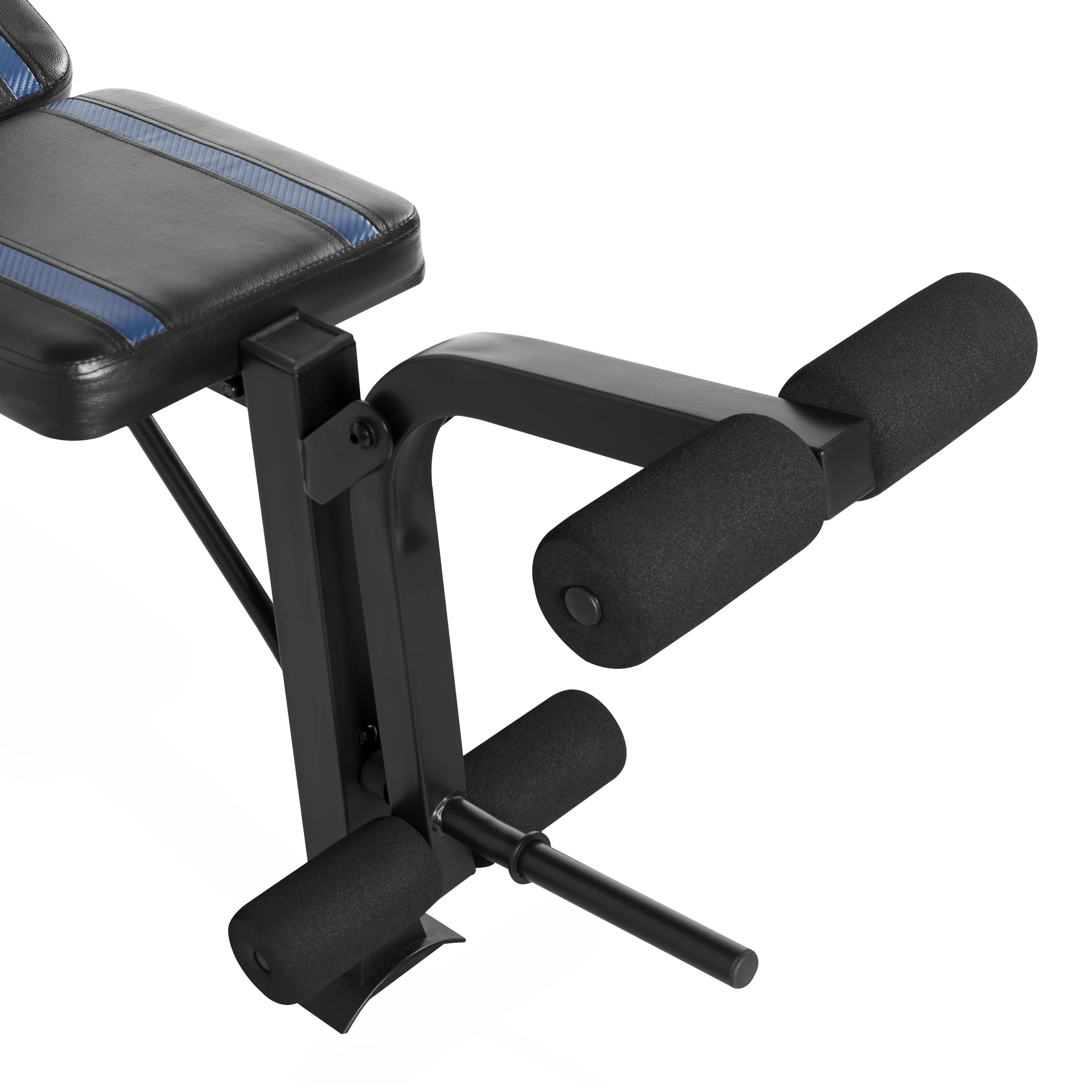 Fuel Pureformance Adjustable Standard Weight Bench with Leg Developer, Blue Stripes (500 lb Weight Capacity) - Image 4