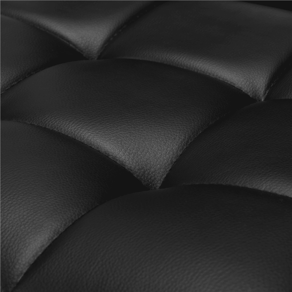 Renwick Adjustable Modern Faux Leather Mid-Back Bar Stool, Set of 2, Black - Image 2