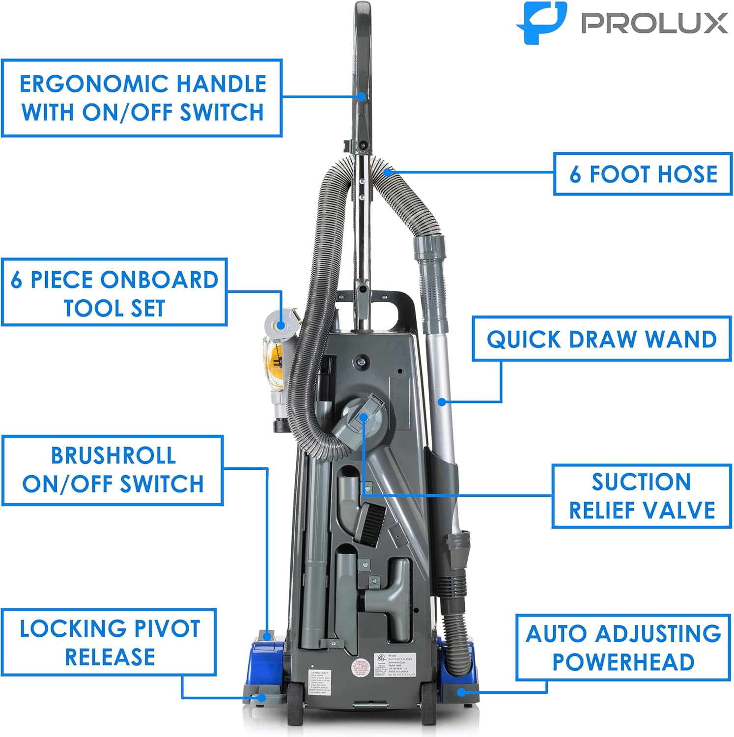 Prolux 9000 Upright HEPA Vacuum with on Board Tools - Image 4