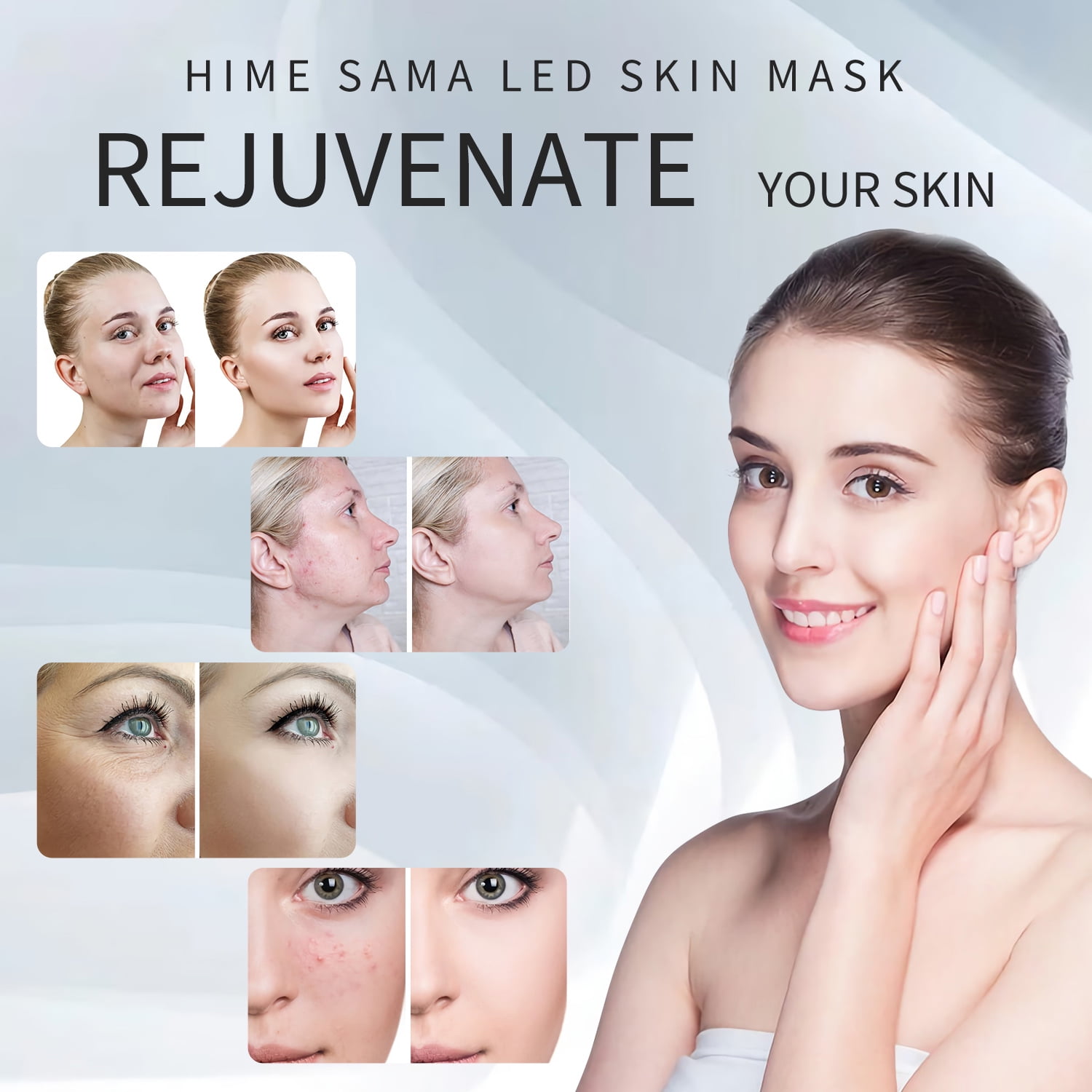 LED Skin Mask-CE Cleared Pro 7 LED Skin Care Mask for Face and Neck Skin Rejuvenation Light Therapy Facial Care Mask and Optical Cosmetic Mask Portable for Home and Travel Use - Image 7