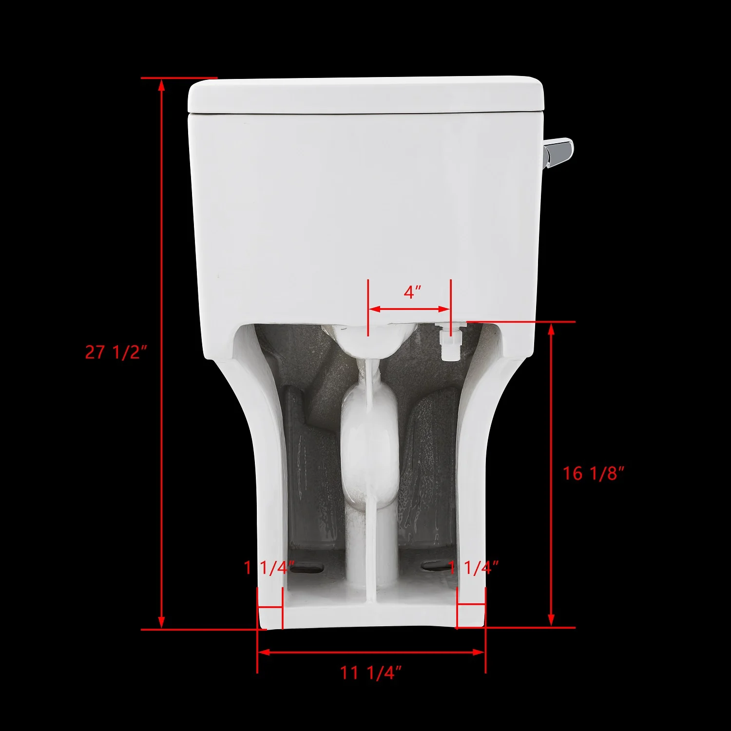 DeerValley DV-1F52626W ADA One-Piece Toilet Left Handle 1.28 GPF Water Efficient Elongated Comfort Seat Height - Image 3