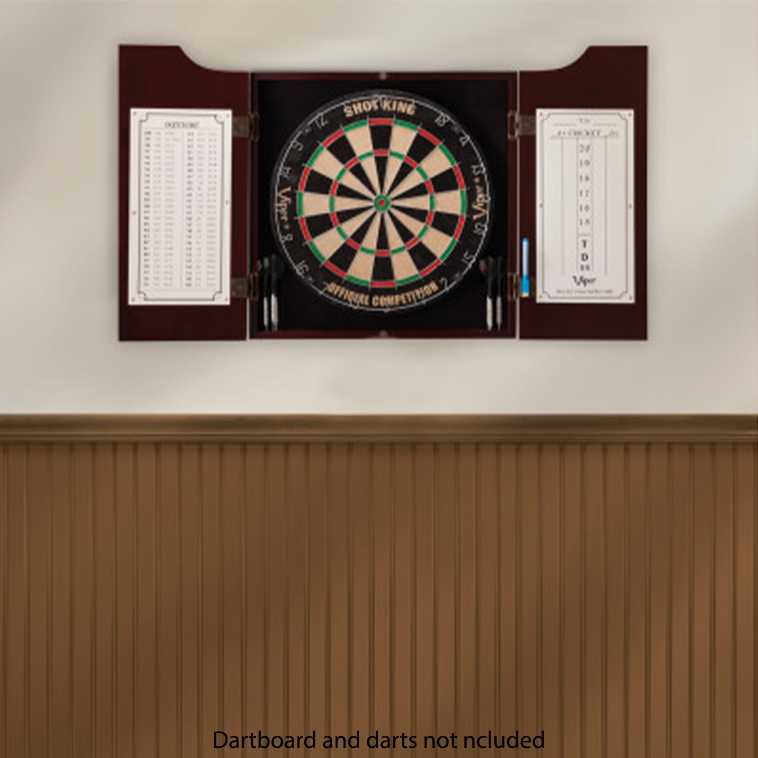 Viper Hudson Steel Tip Dartboard Cabinet with Scoreboard, Mahogany - Image 12