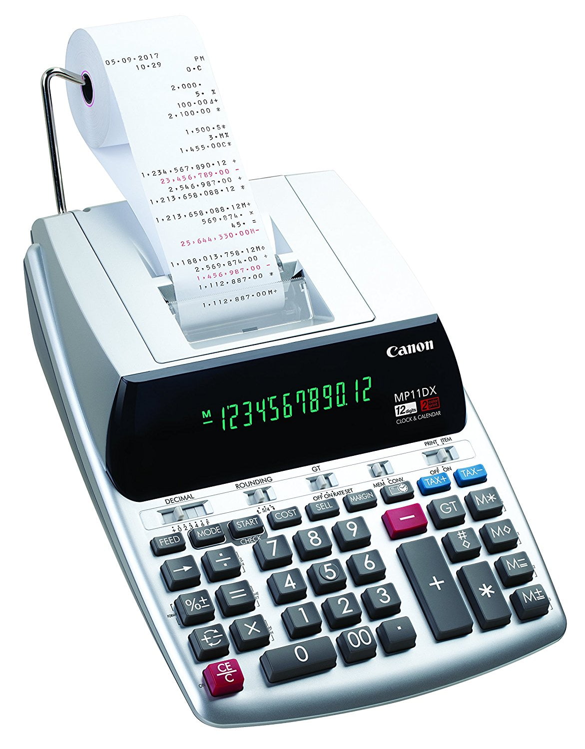Canon MP11DX-2 Printing Calculator 12-Digit LCD, Red - Image 2