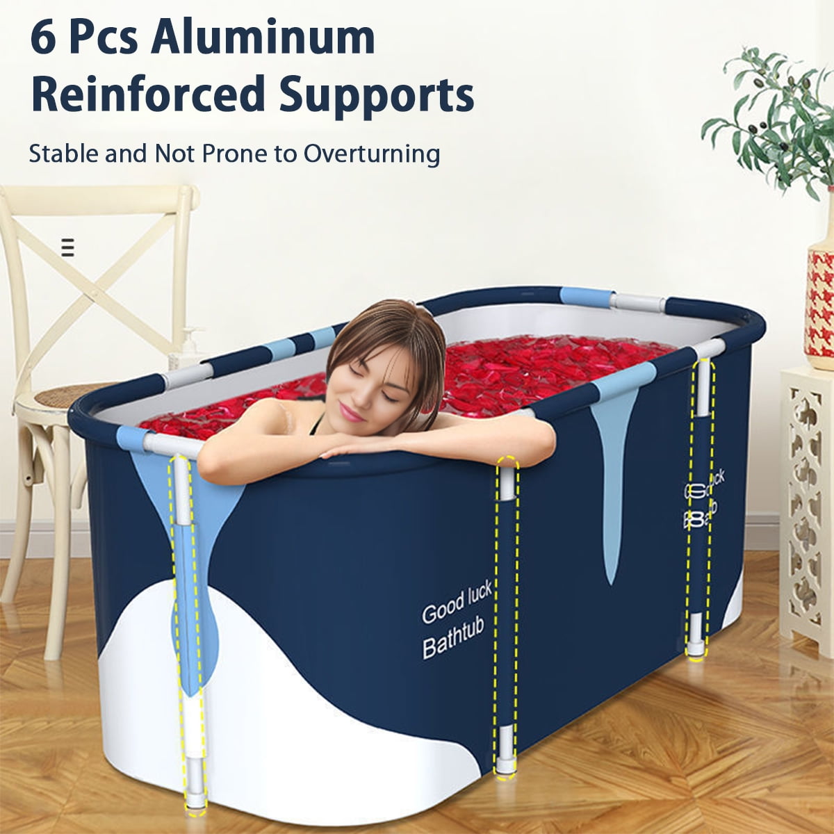 55" Foldable Bathtub for Adult and Kids, Portable Family Sauna SPA Soaking Bath Tub - Image 8